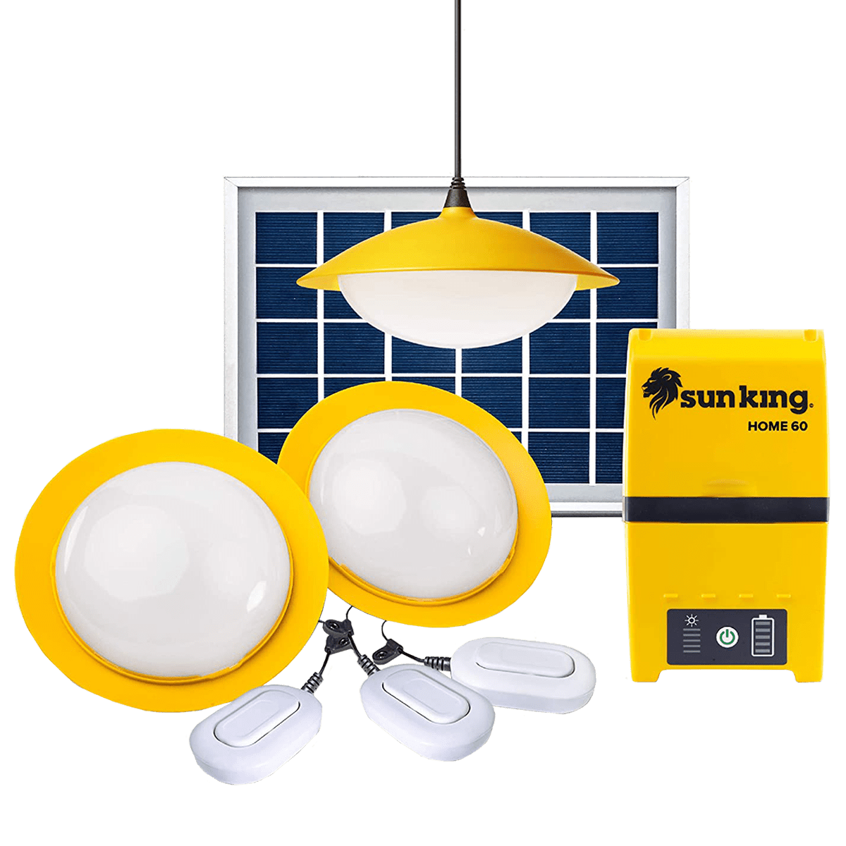 sun king Home 60 2.1 Watts Solar Powered Pendant Light (300 Lumens, SK-403, Yellow/White)_1