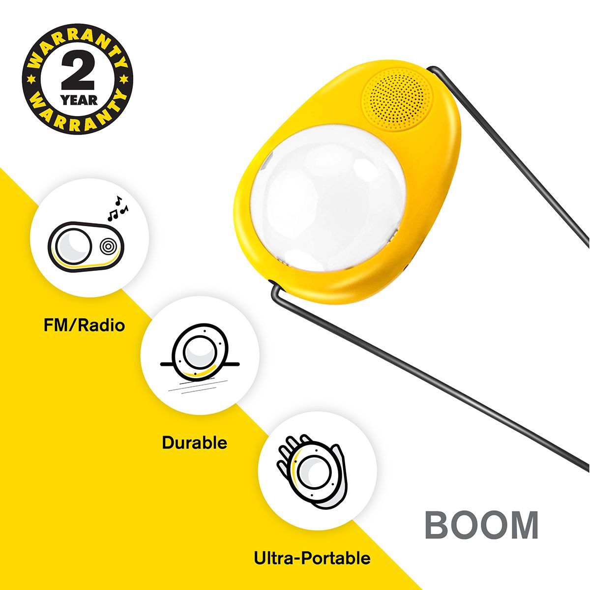 sun king Boom 1.04 Watts LED Solar Lamp (160 Lumens, With a Radio & MP3 Player, SK-321, Yellow/White)_5