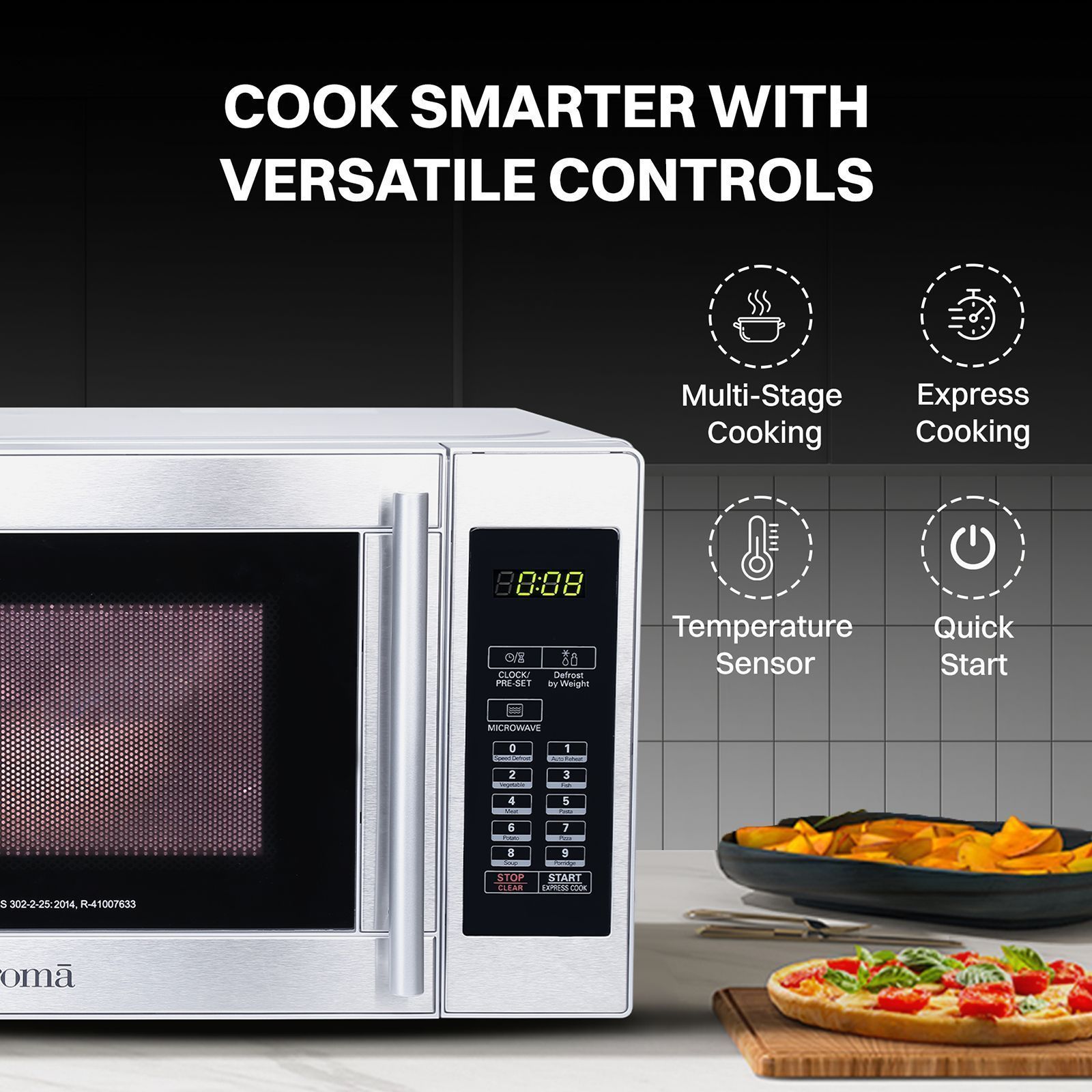 Croma 20L Solo Microwave Oven with Temperature Sensor (CRM2025, Grey) Croma 20L Solo Microwave Oven with Temperature Sensor (CRM2025, Grey)_7