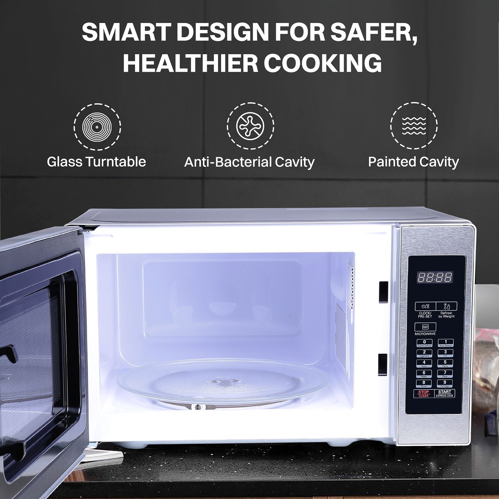 Croma 20L Solo Microwave Oven with Temperature Sensor (CRM2025, Grey) Croma 20L Solo Microwave Oven with Temperature Sensor (CRM2025, Grey)_10