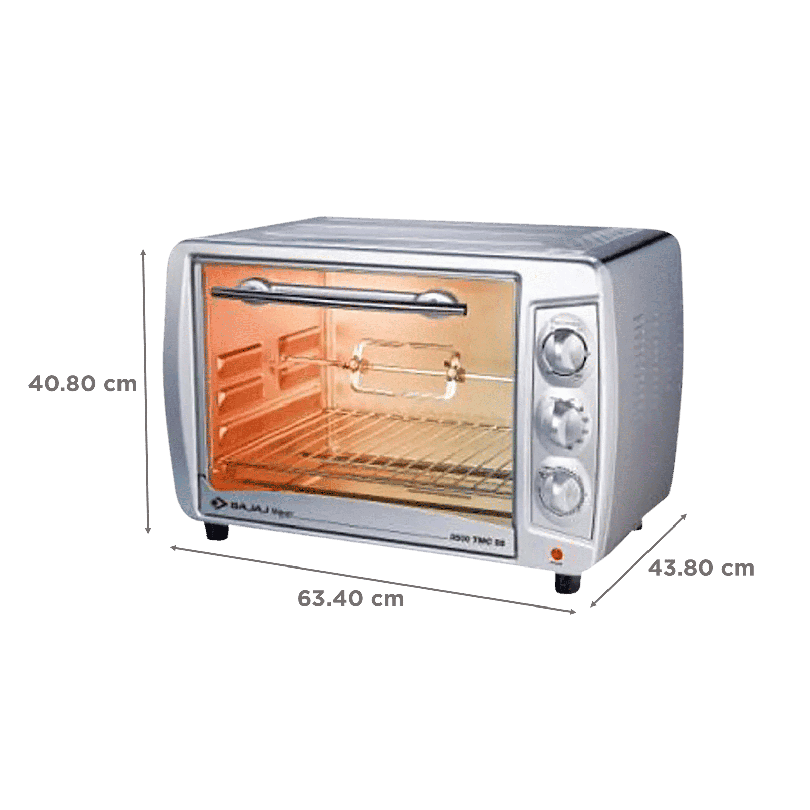 BAJAJ Majesty 3500 TMCSS 35L Oven Toaster Grill with Motorized Rotisserie (Silver) BAJAJ Majesty 3500 TMCSS 35L Oven Toaster Grill with Motorized Rotisserie (Silver)_2