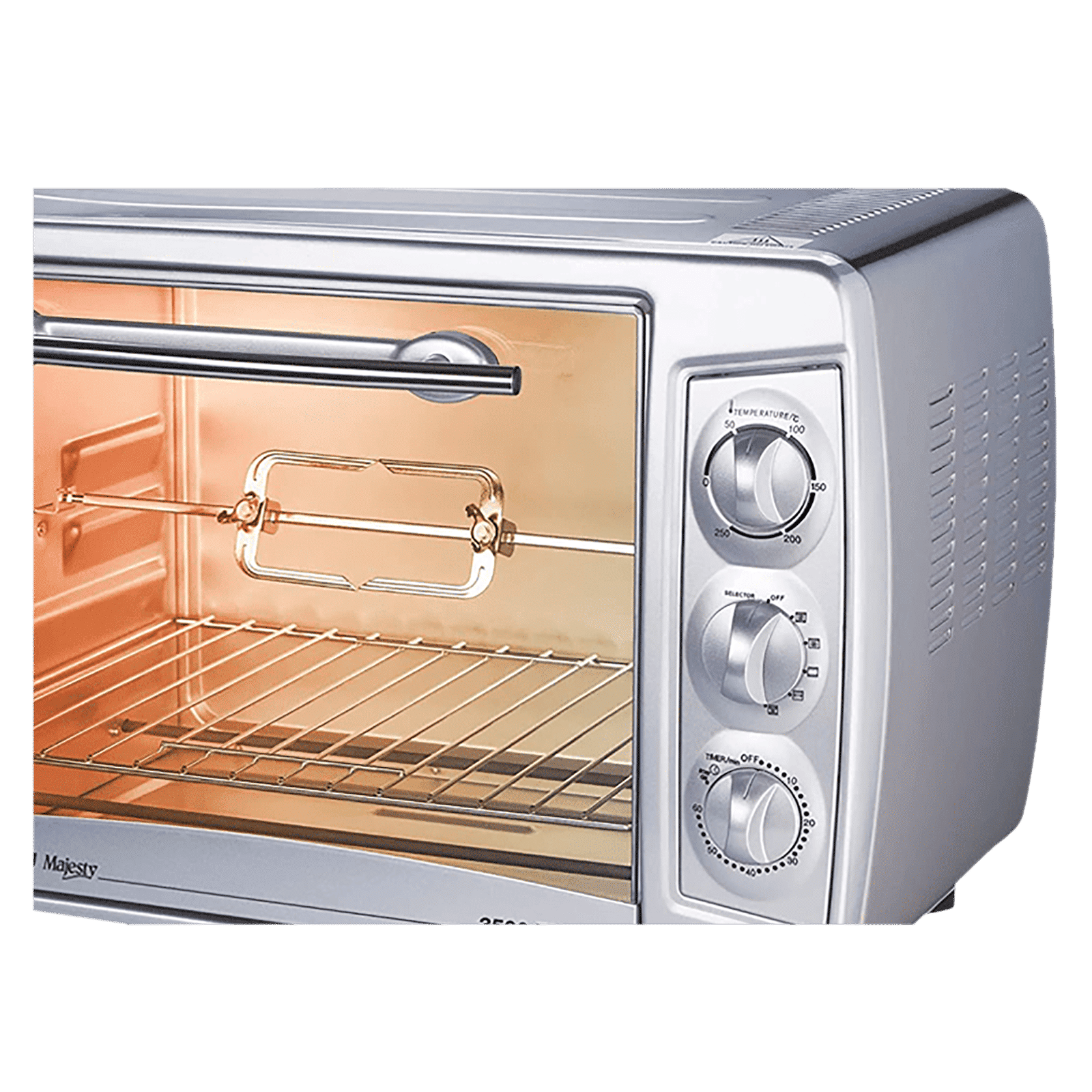 BAJAJ Majesty 3500 TMCSS 35L Oven Toaster Grill with Motorized Rotisserie (Silver) BAJAJ Majesty 3500 TMCSS 35L Oven Toaster Grill with Motorized Rotisserie (Silver)_4