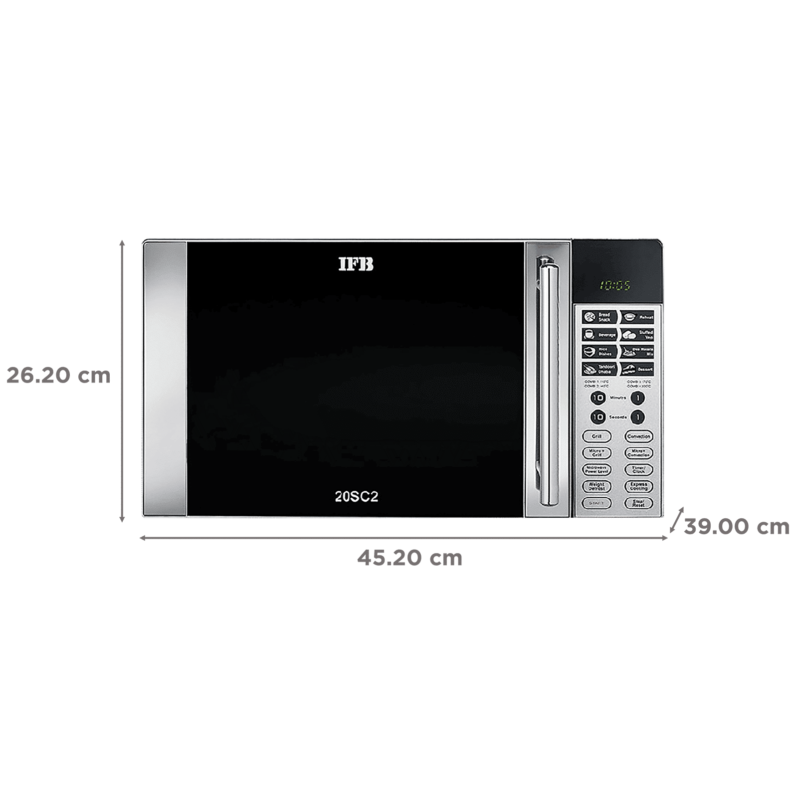 IFB 20SC2 20L Convection Microwave Oven with 24 Auto Menu (Metallic Silver)_2