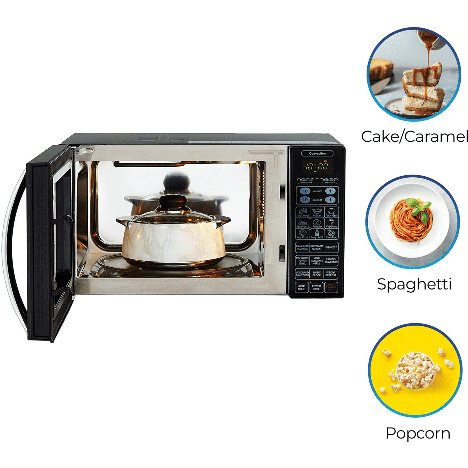 IFB 23L Convection Microwave Oven with 71 Autocook Menus (23BC4, Black Floral)_13