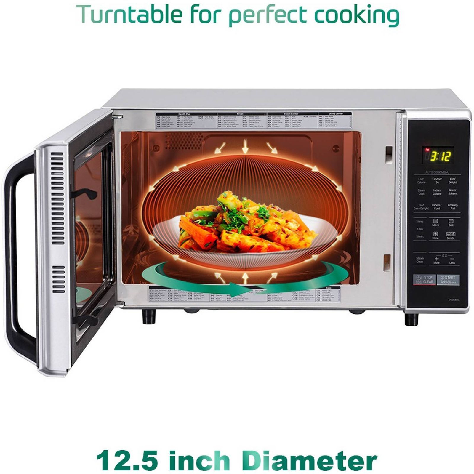 LG 28L Convection Microwave Oven with Diet Fry (MC2846SL, Silver)_12