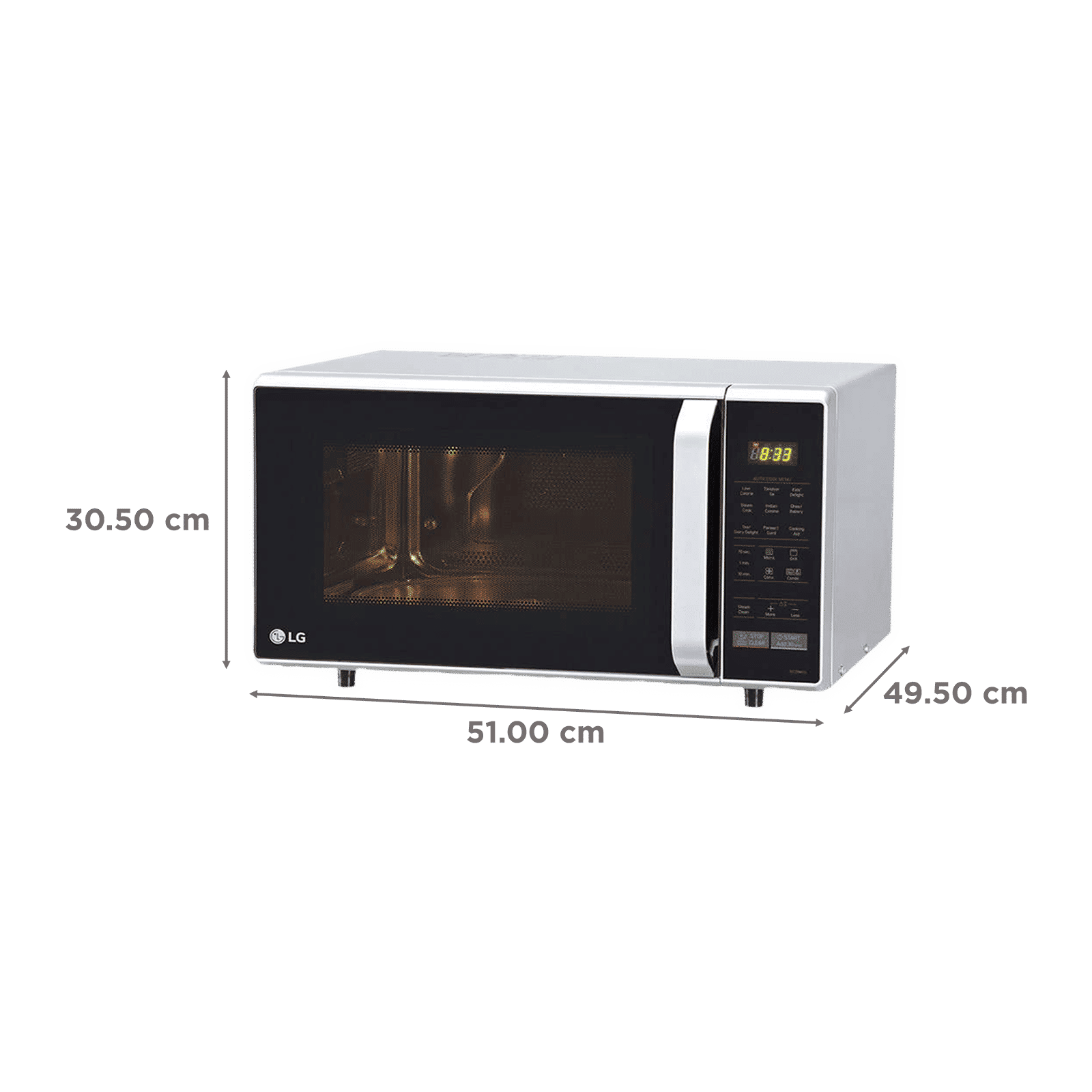 LG 28L Convection Microwave Oven with Diet Fry (MC2846SL, Silver)_2