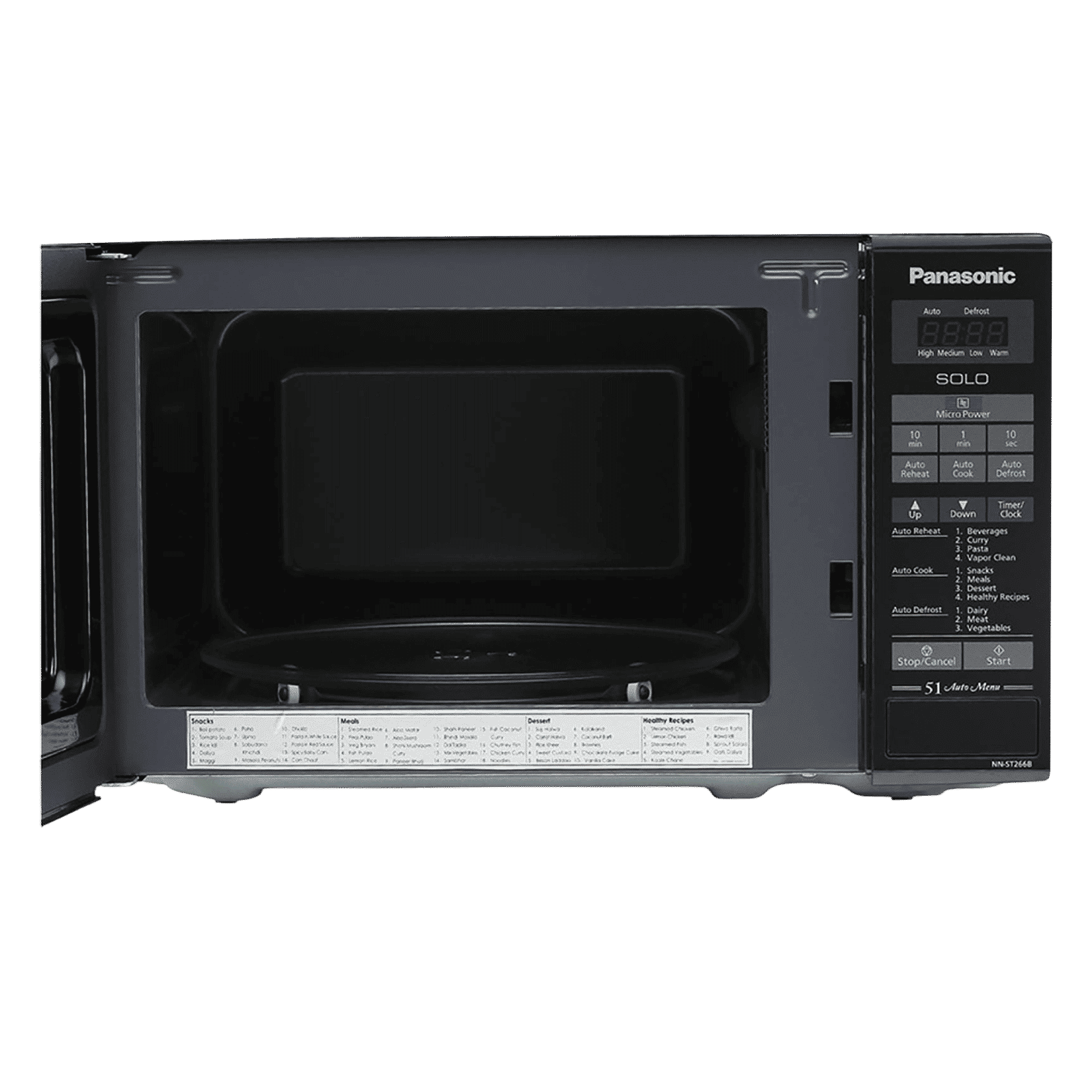 Panasonic 20L Solo Microwave Oven with 51 Autocook Menus (NN-ST266BFDG, Black)_5