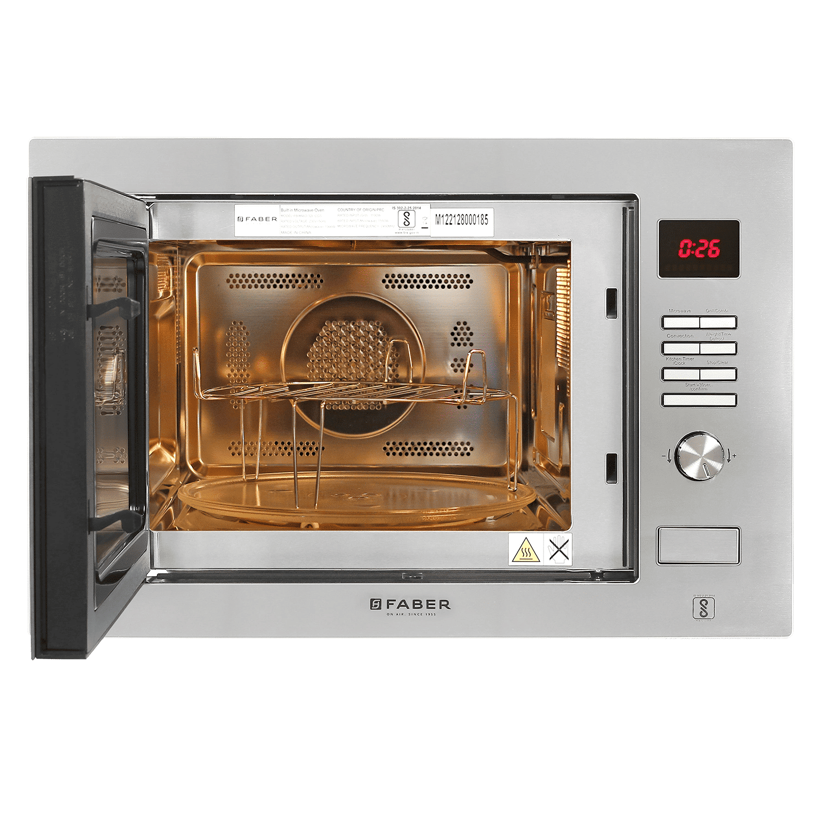 FABER FBIMWO CGS/FG 32L 60cm Built-in Microwave with 10 Autocook Menus (FBIMWO 32L CGS/FG, Stainless Steel) FABER FBIMWO CGS/FG 32L 60cm Built-in Microwave with 10 Autocook Menus (FBIMWO 32L CGS/FG, Stainless Steel)_5