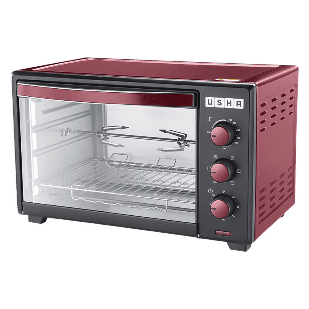 USHA 3635RC 35L Oven Toaster Grill with 360 Degree Convection Heating Technology (Wine/Matte Black) USHA 3635RC 35L Oven Toaster Grill with 360 Degree Convection Heating Technology (Wine/Matte Black)_6