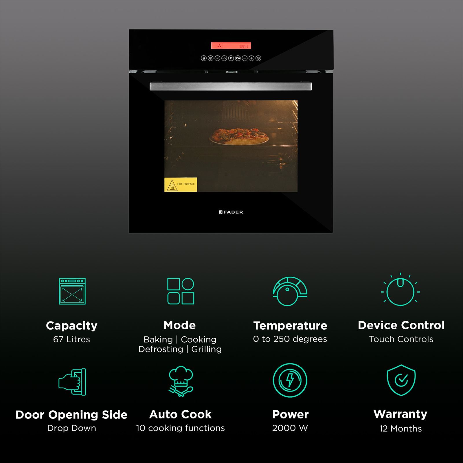 FABER FBIO 10F GLB 67L Built-in Microwave Oven with Memory Function (Black) FABER FBIO 10F GLB 67L Built-in Microwave Oven with Memory Function (Black)_3