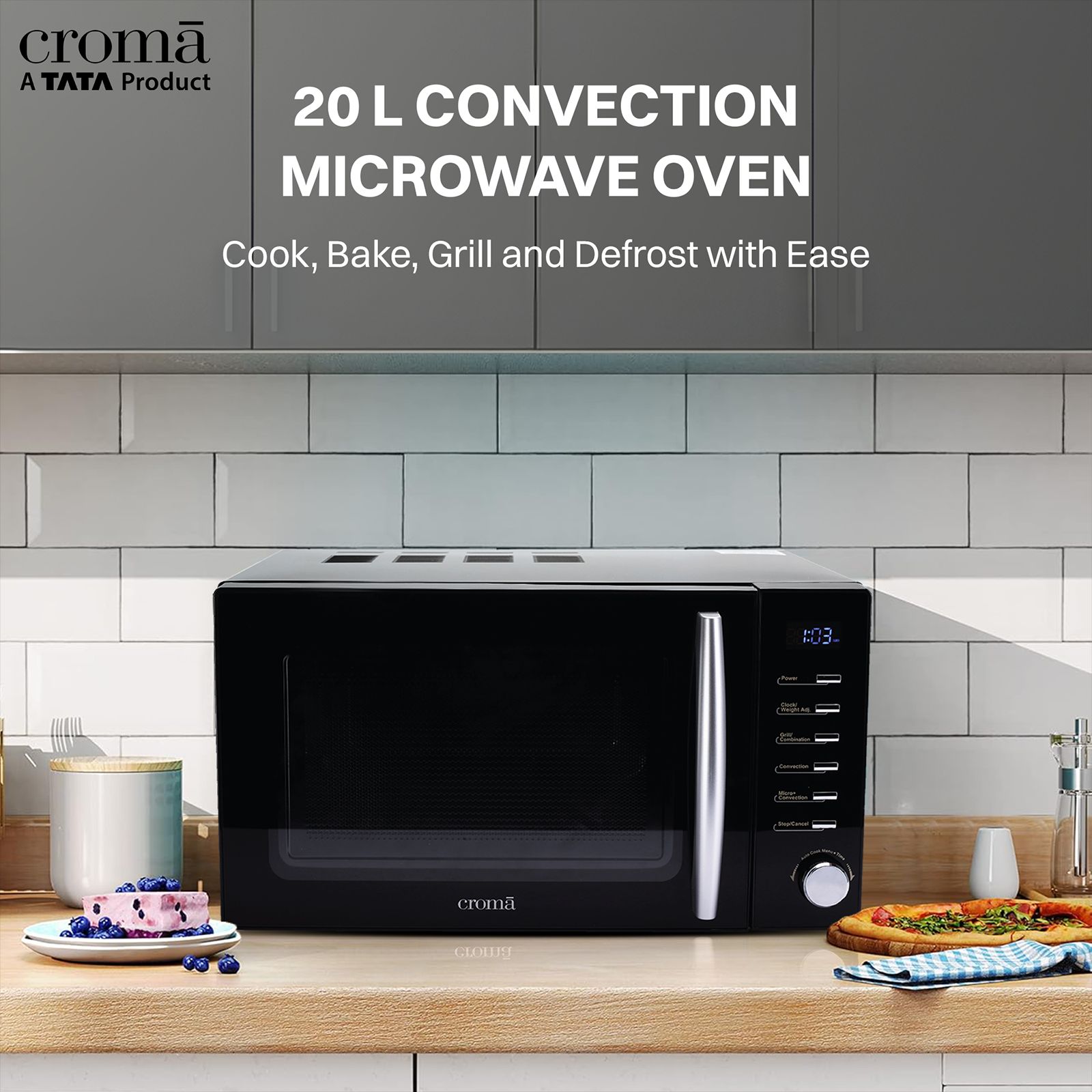 Croma 20L Convection Microwave Oven with 200 Autocook Menu (CRAM0193, Black)_11