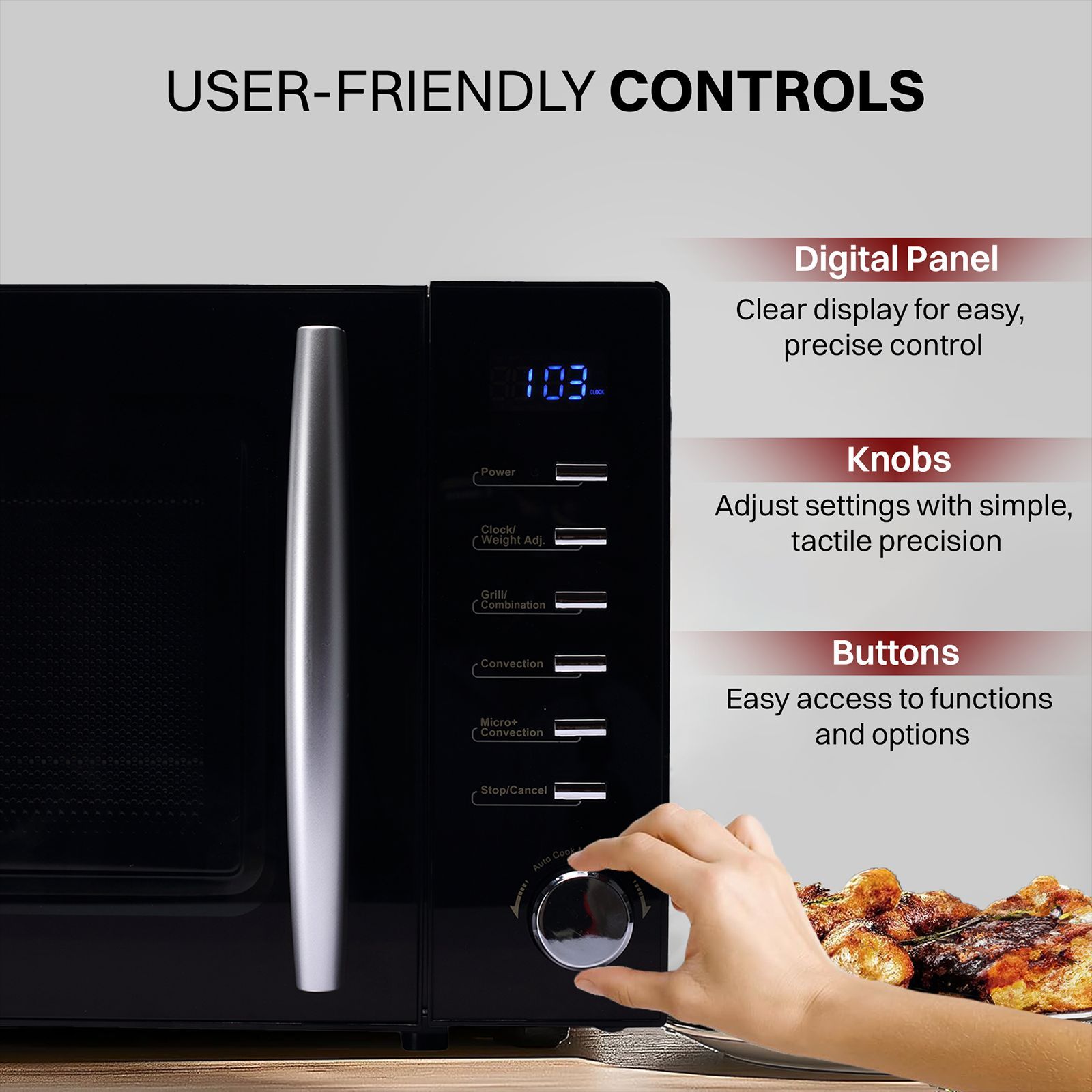 Croma 20L Convection Microwave Oven with 200 Autocook Menu (CRAM0193, Black)_13