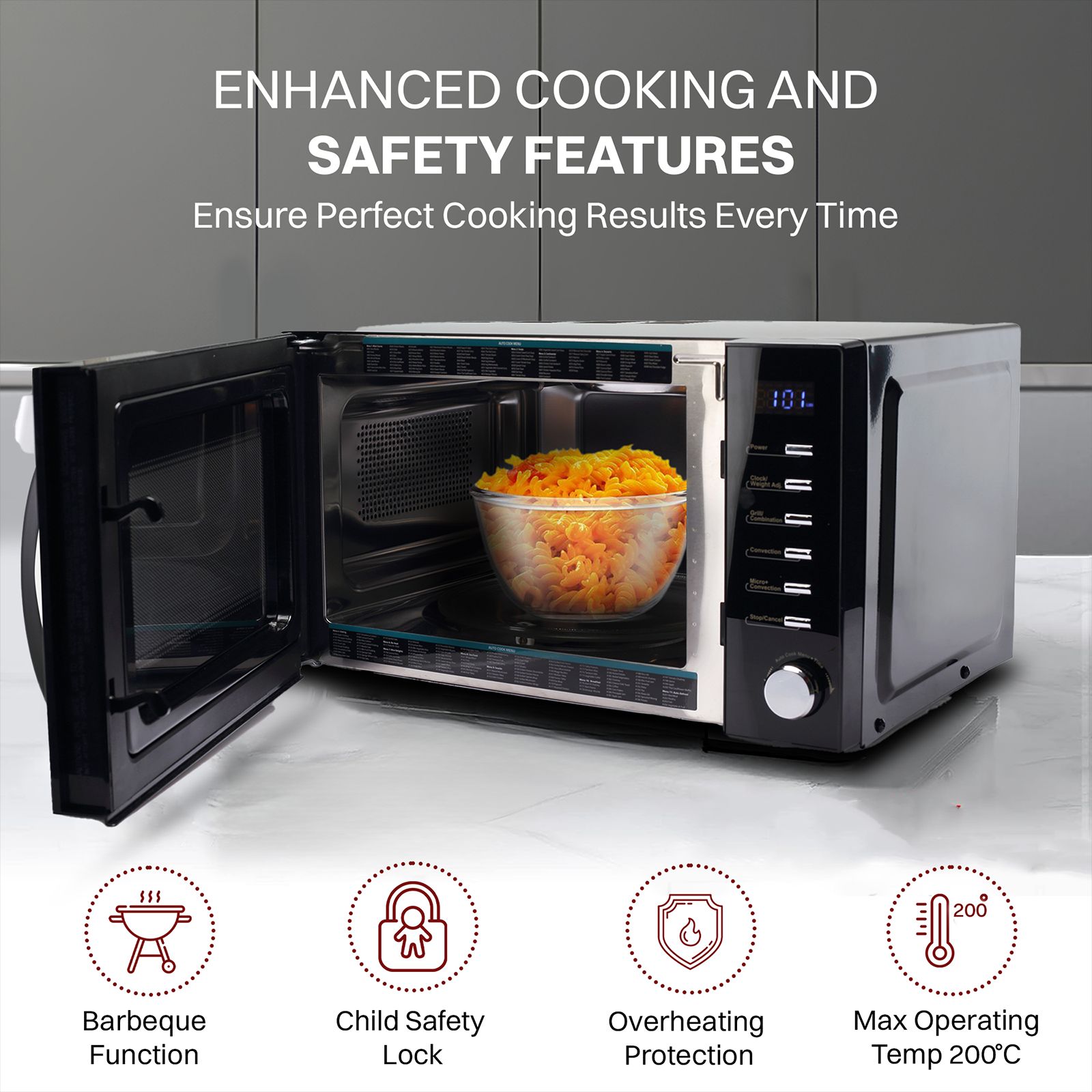 Croma 20L Convection Microwave Oven with 200 Autocook Menu (CRAM0193, Black)_14