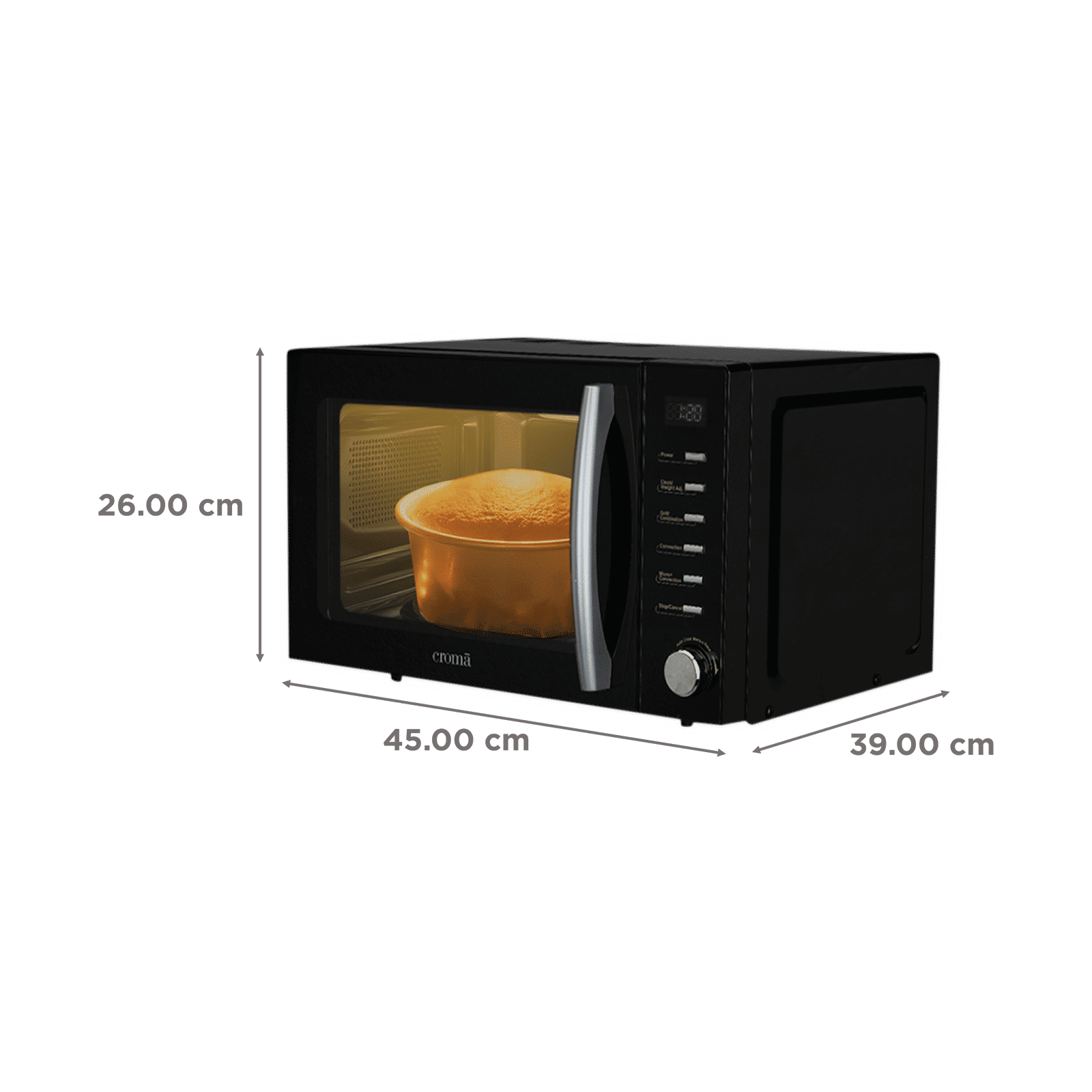 Croma 20L Convection Microwave Oven with 200 Autocook Menu (CRAM0193, Black)_2