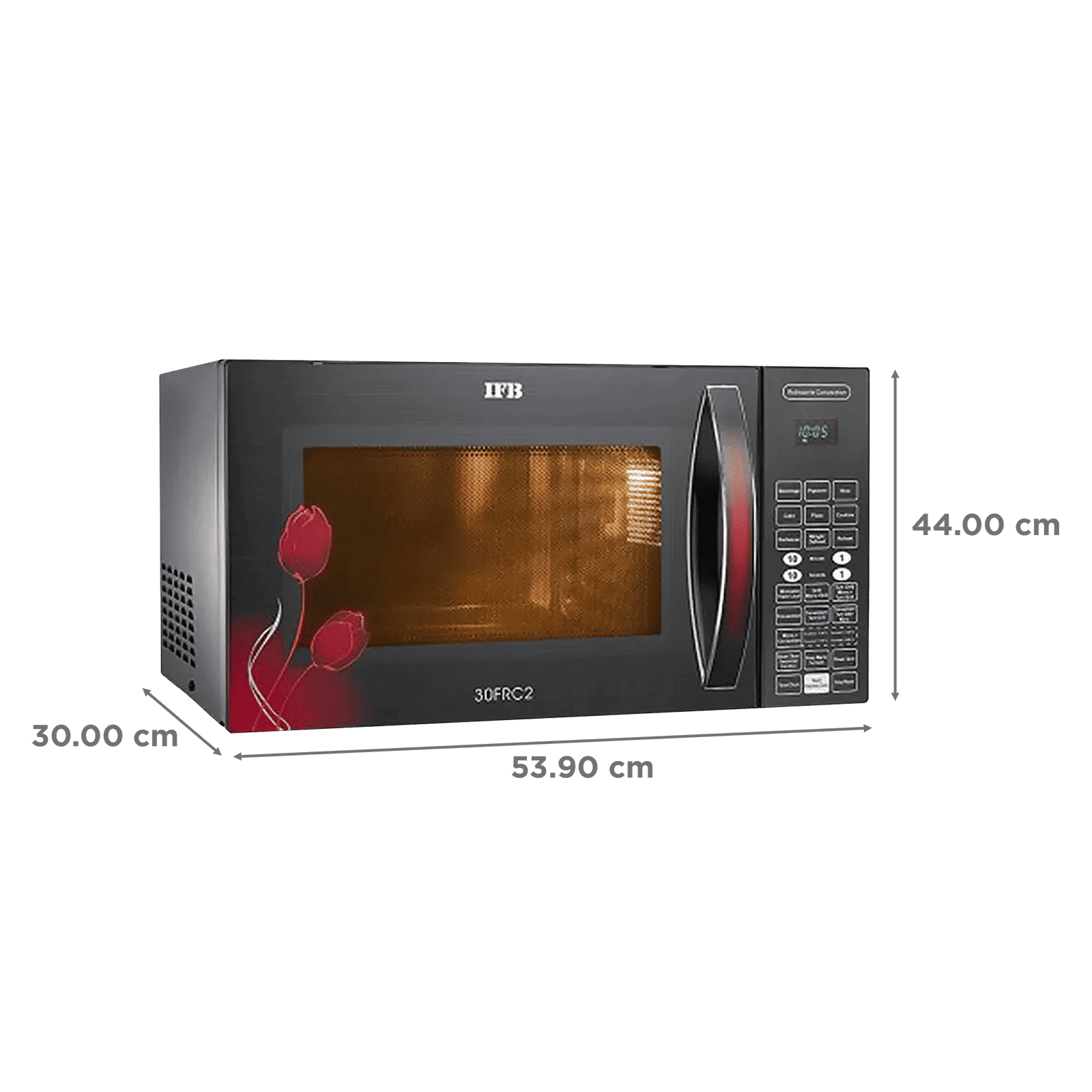IFB 30FRC2 30L Convection Microwave Oven with 101 Autocook Menus (Black Floral)_2