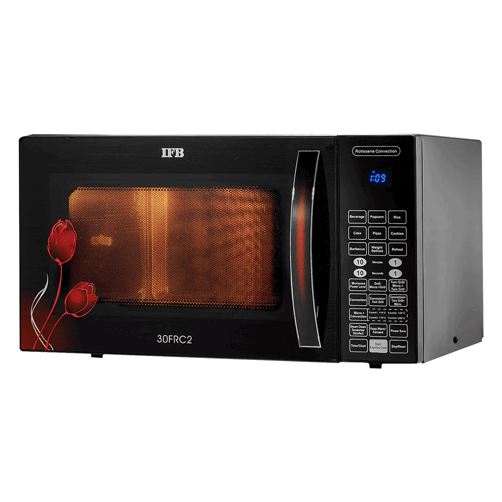 IFB 30FRC2 30L Convection Microwave Oven with 101 Autocook Menus (Black Floral)_7