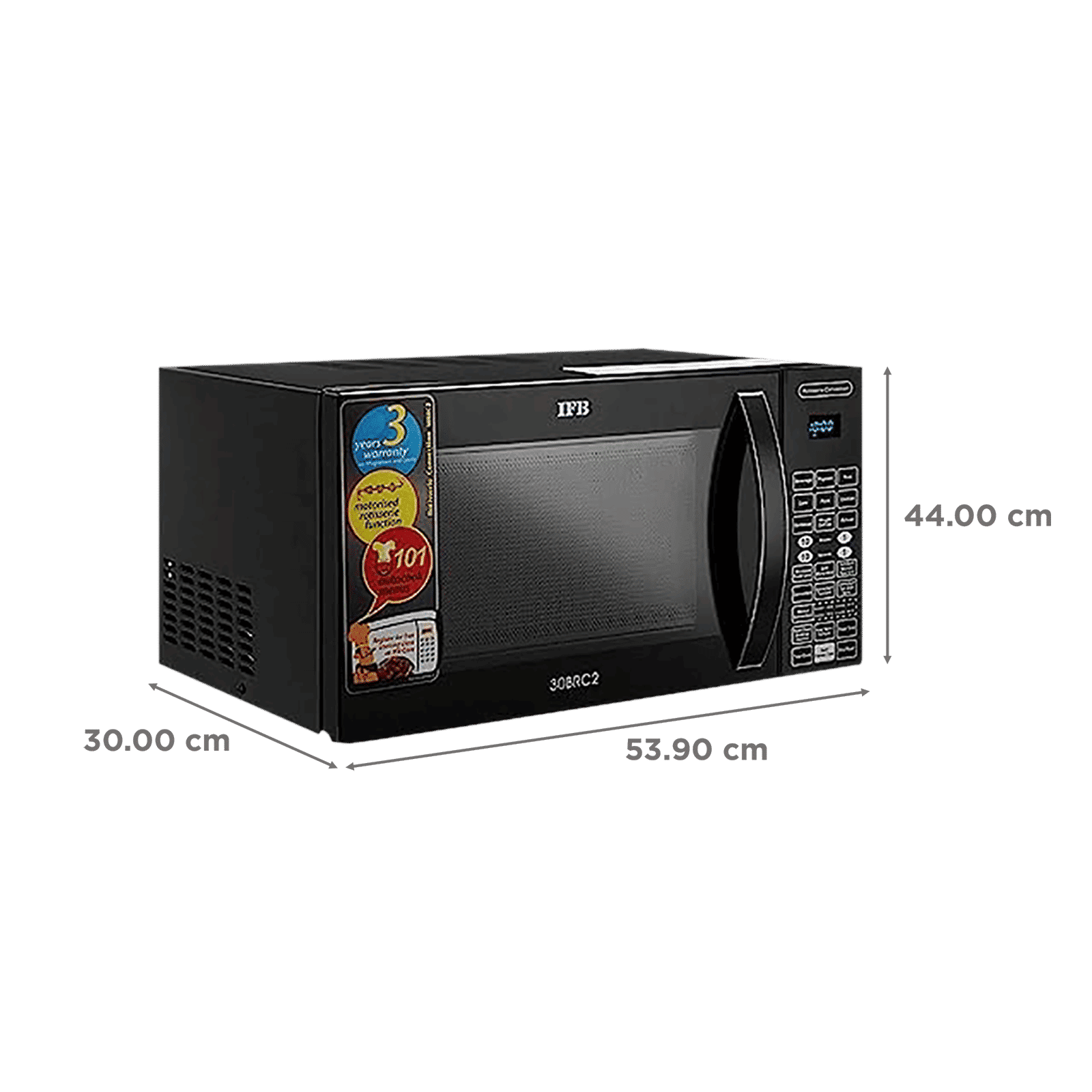 IFB 30L Convection Microwave Oven with 101 Autocook Menus (30BRC2, Black)_2
