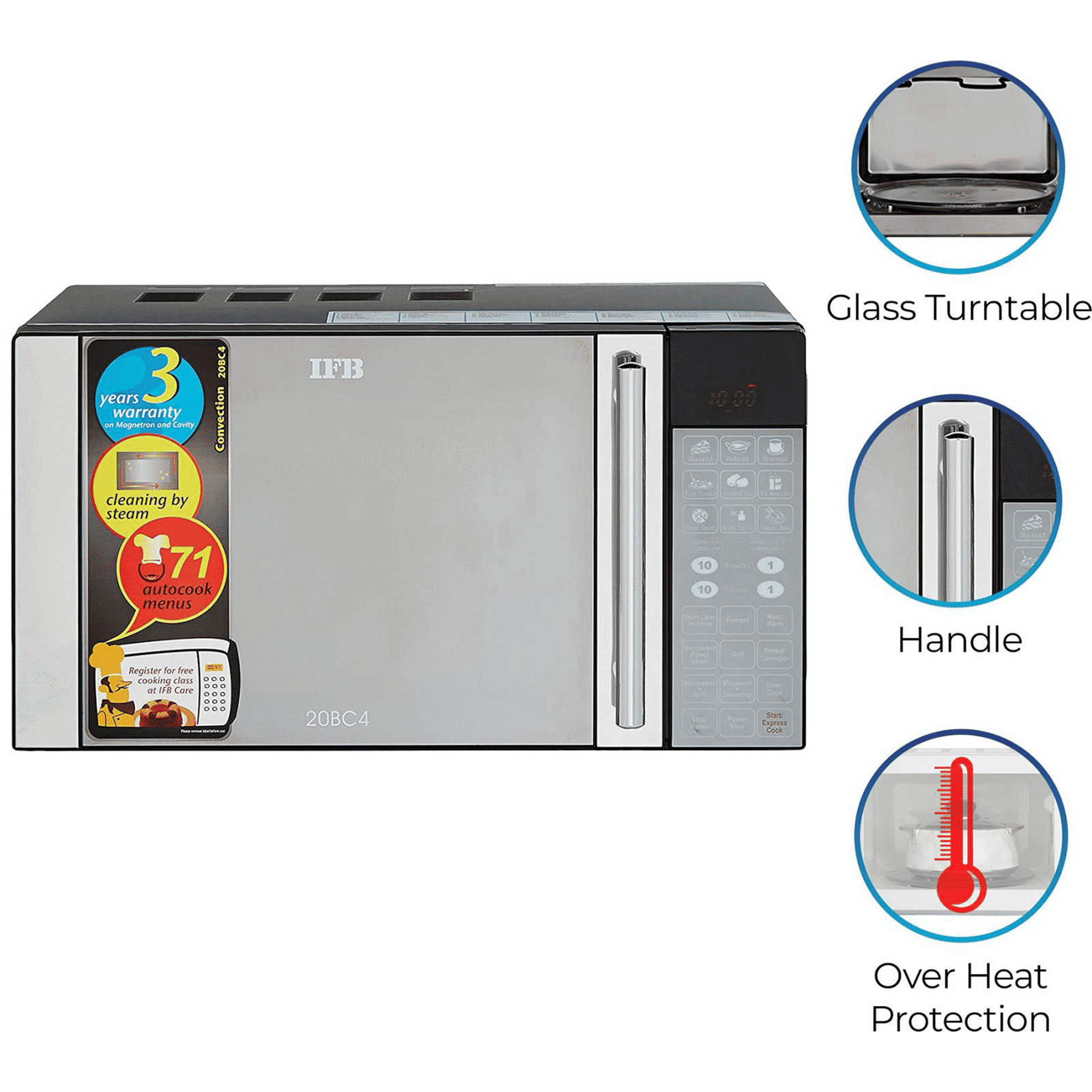 IFB 20L Convection Microwave Oven with 71 Autocook Menus (20BC4, Black) IFB 20L Convection Microwave Oven with 71 Autocook Menus (20BC4, Black)_17