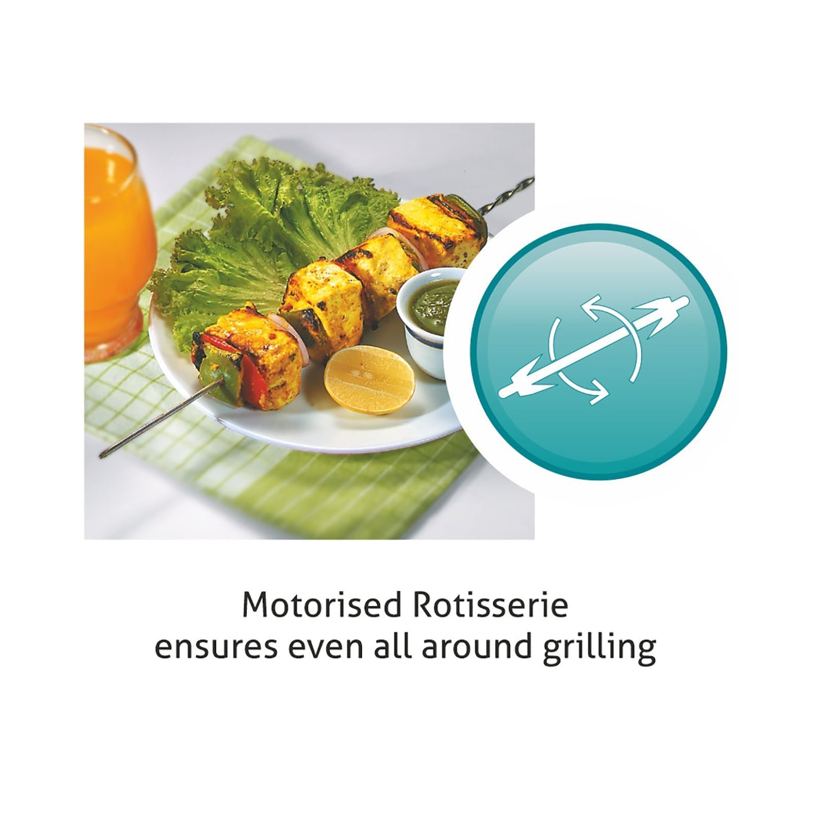 GLEN 660 M RT 78L Built-in Microwave Oven with Turbo Convection Fan (Silver)_7