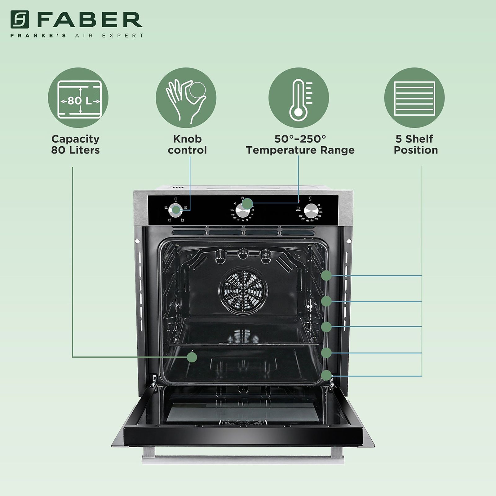 FABER 80L 60cm Built-in Microwave with 6 Autocook Menus (FBIO 80L 6F, Black)_9