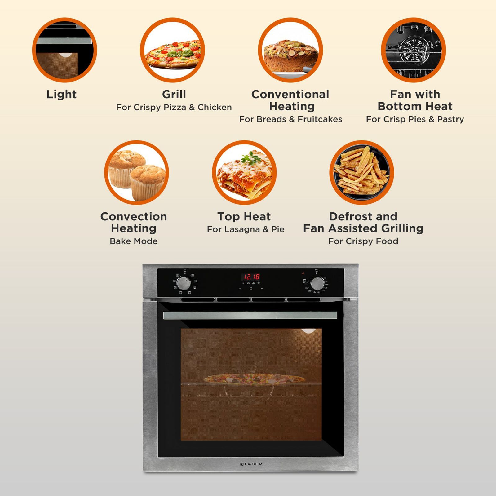 FABER FBIO 8F 80L 60cm Built-in Microwave with 4 Autocook Menus (FBIO 80L 8F, Black) FABER FBIO 8F 80L 60cm Built-in Microwave with 4 Autocook Menus (FBIO 80L 8F, Black)_7