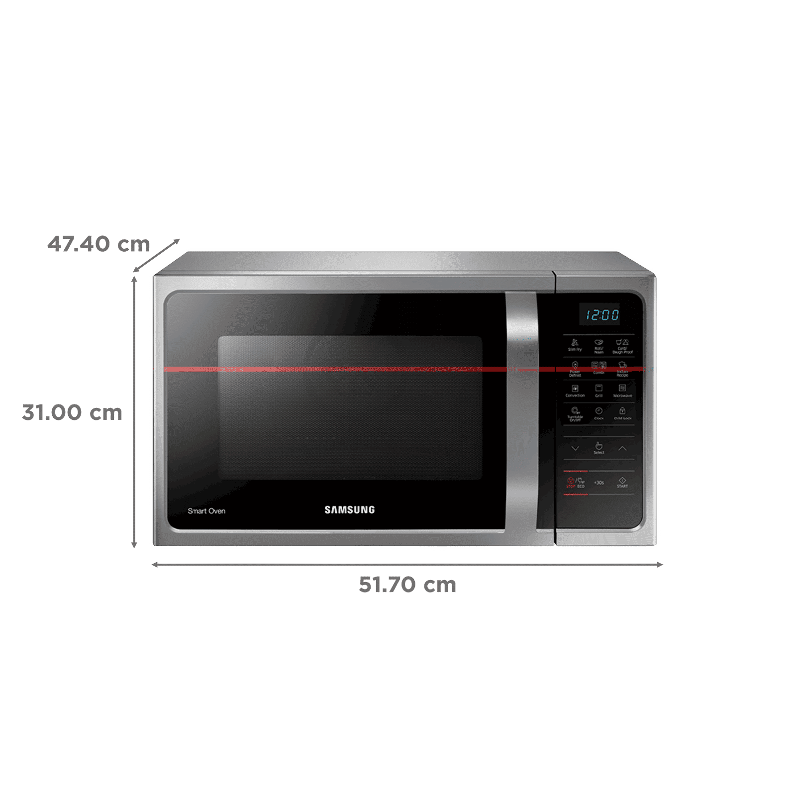 SAMSUNG 28L Convection Microwave Oven with SlimFry Technology (Silver)_2