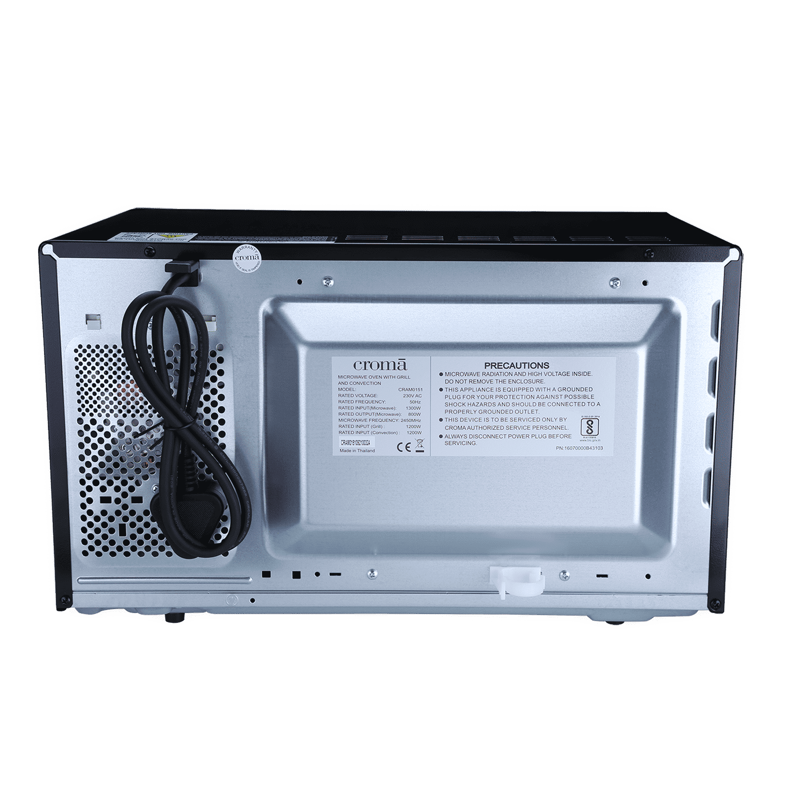 Croma 23L Convection Microwave Oven with 205 Auto Cook Menus (CRAM0151, Black)_6