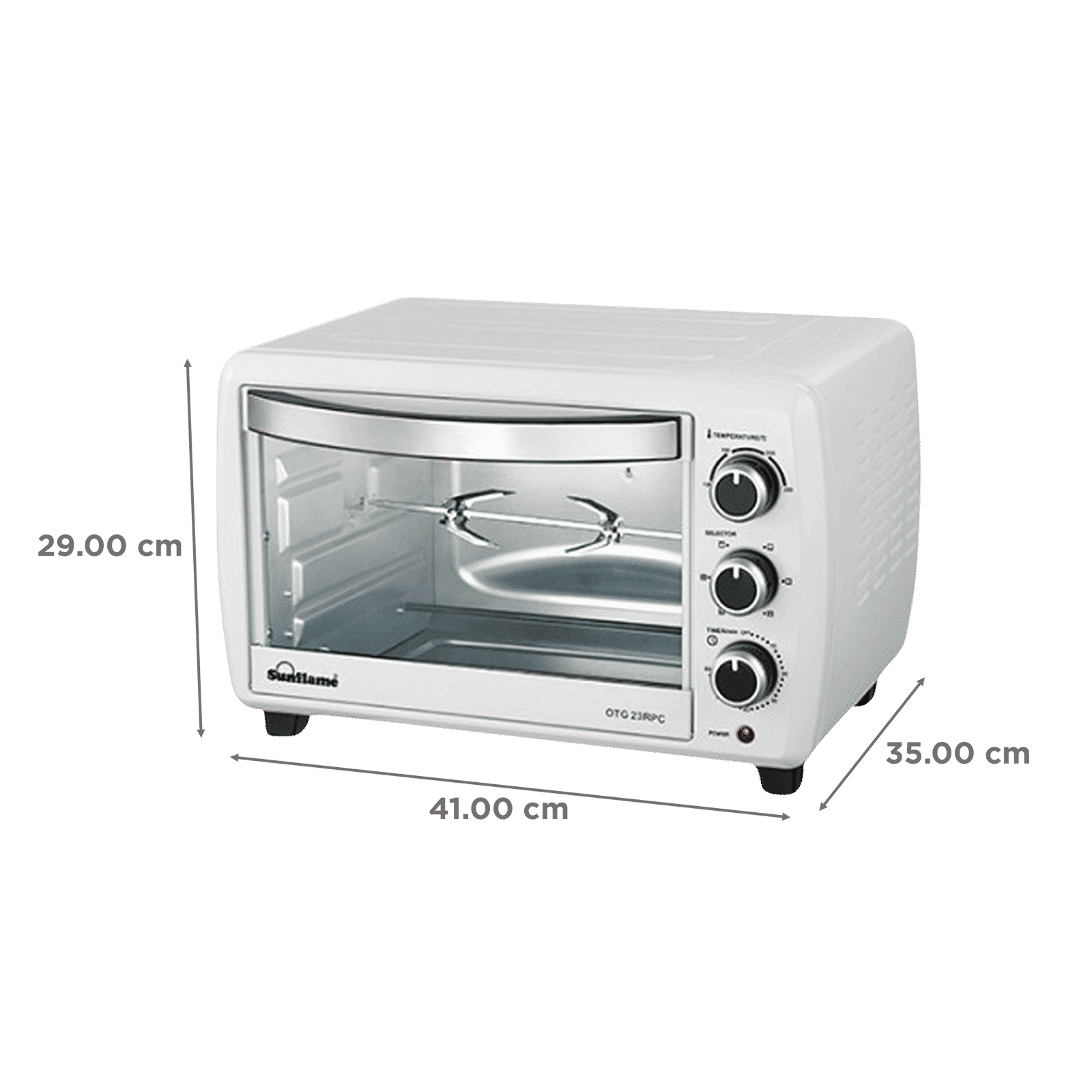 Sunflame 23 R PC 23L Oven Toaster Grill with Thermostatic Temperature Control Function (White)_2
