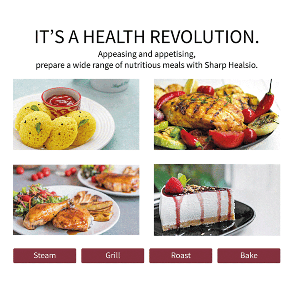 SHARP Healsio 31L Inverter Water Microwave Oven with 34 Automatic Modes (Red)_5