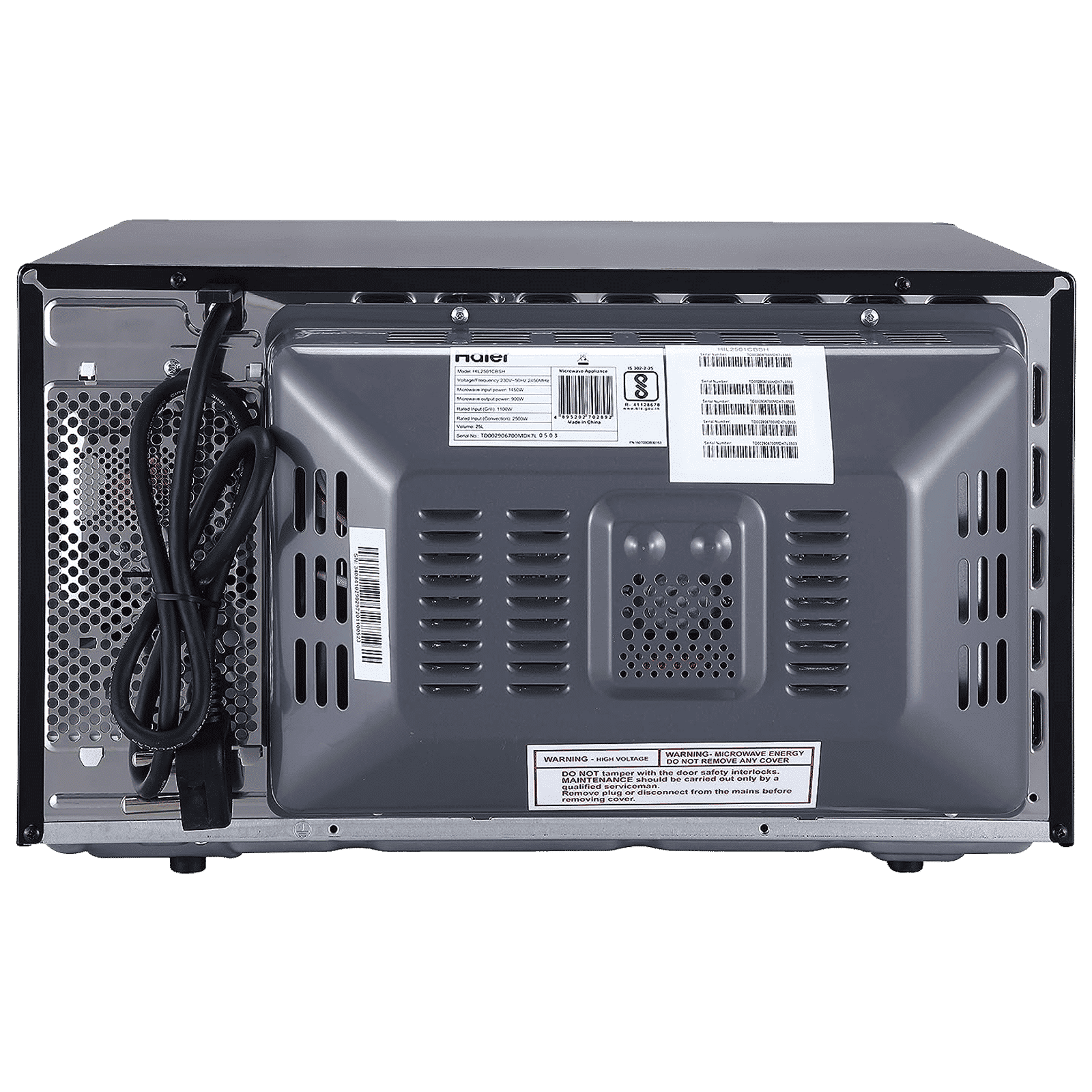 Haier 25L Convection Microwave Oven with 305 Autocook Menu (HIL2501CBSH, Black) Haier 25L Convection Microwave Oven with 305 Autocook Menu (HIL2501CBSH, Black)_9