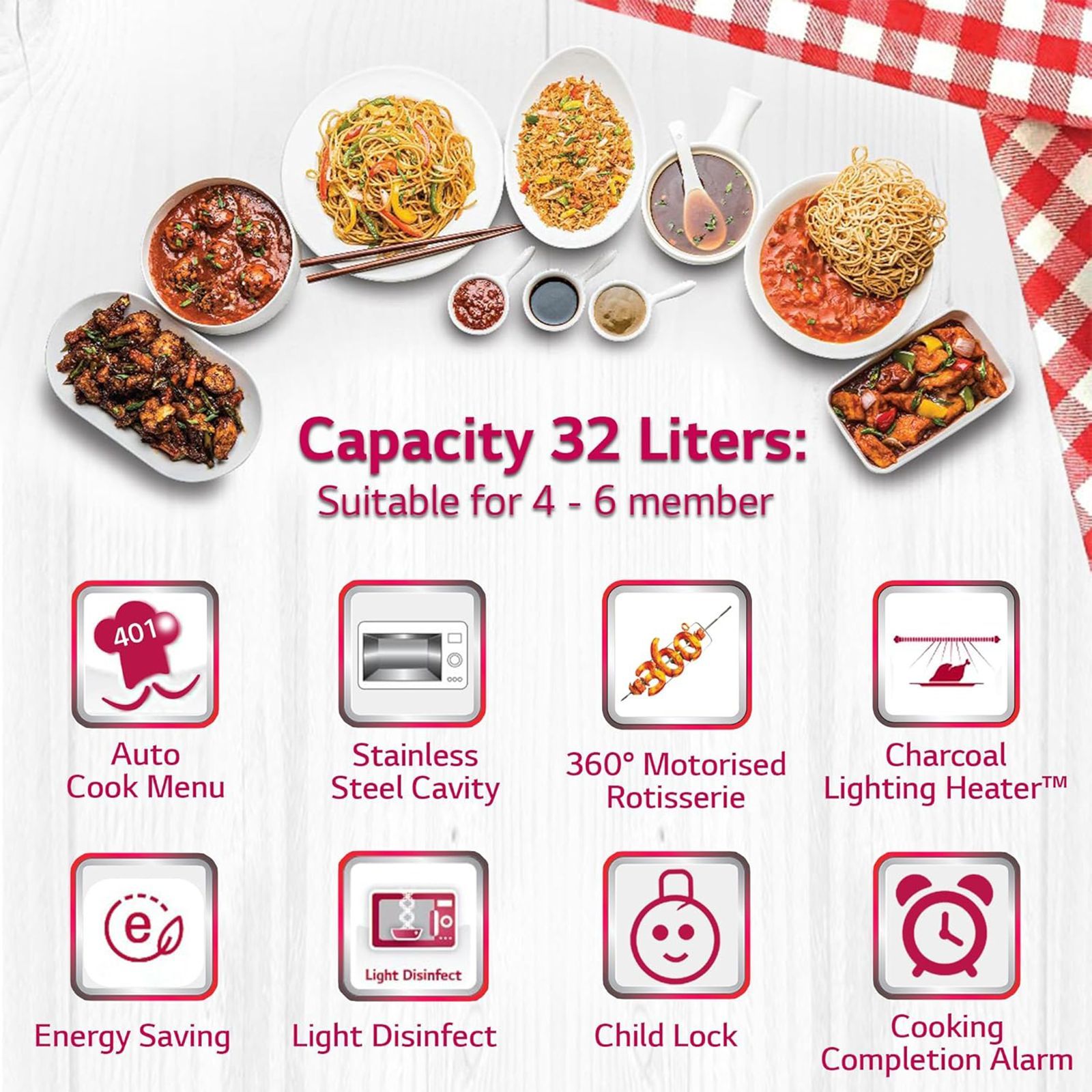 LG 32L Convection Microwave Oven with Charcoal Technology (Black) LG 32L Convection Microwave Oven with Charcoal Technology (Black)_13