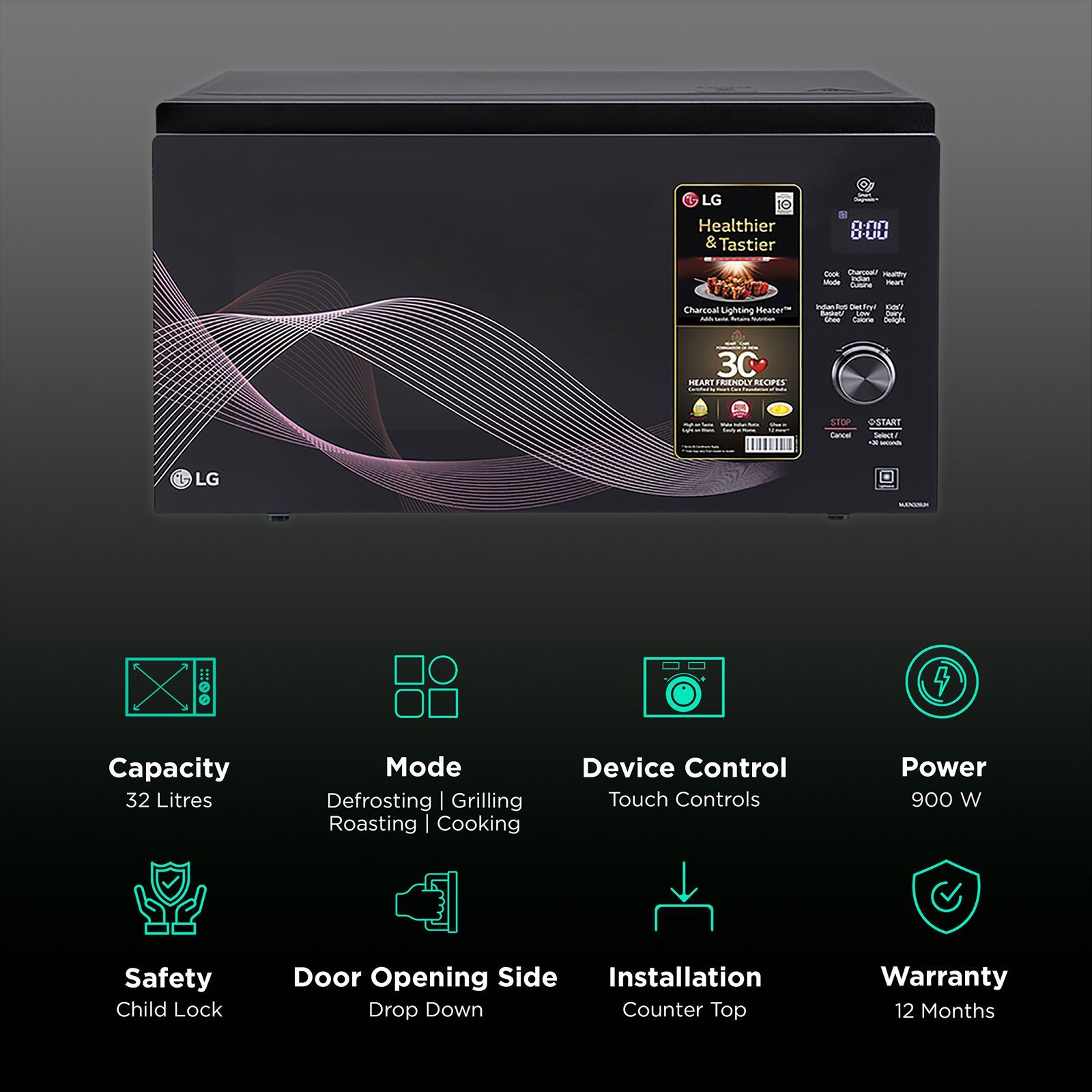 LG 32L Convection Microwave Oven with Charcoal Technology (Black) LG 32L Convection Microwave Oven with Charcoal Technology (Black)_3