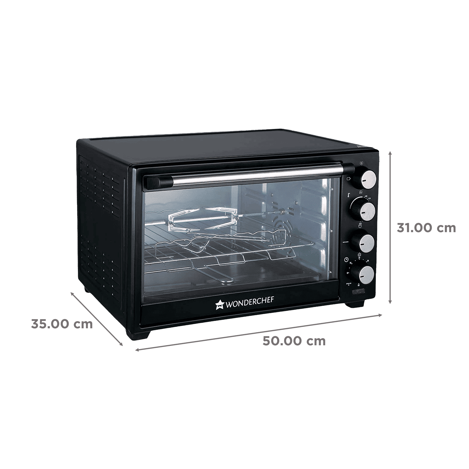 WONDERCHEF 28L Oven Toaster Grill with Rotisserie (Black)_2