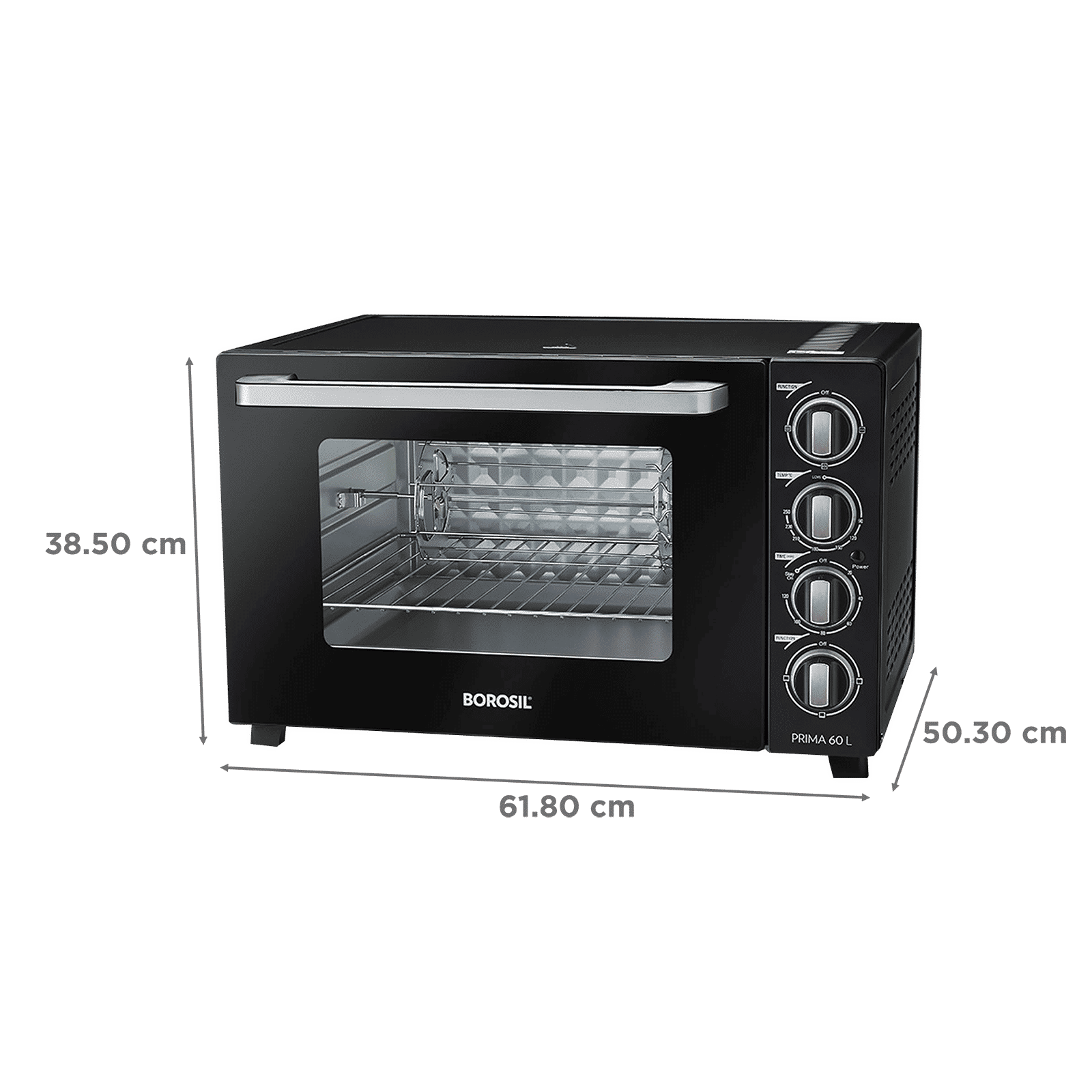 BOROSIL Prima 60L Oven Toaster Grill with Motorized Rotisserie (Black) BOROSIL Prima 60L Oven Toaster Grill with Motorized Rotisserie (Black)_2