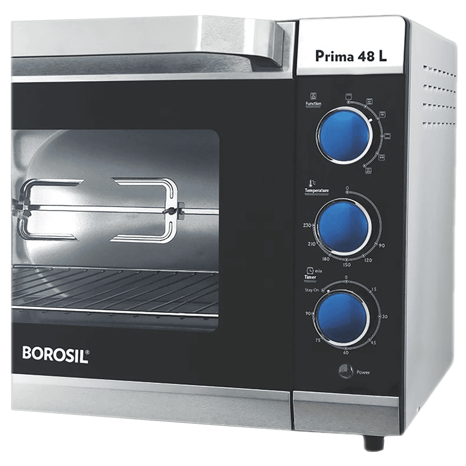 BOROSIL Prima 48L Oven Toaster Grill with Motorized Rotisserie (Silver)_4