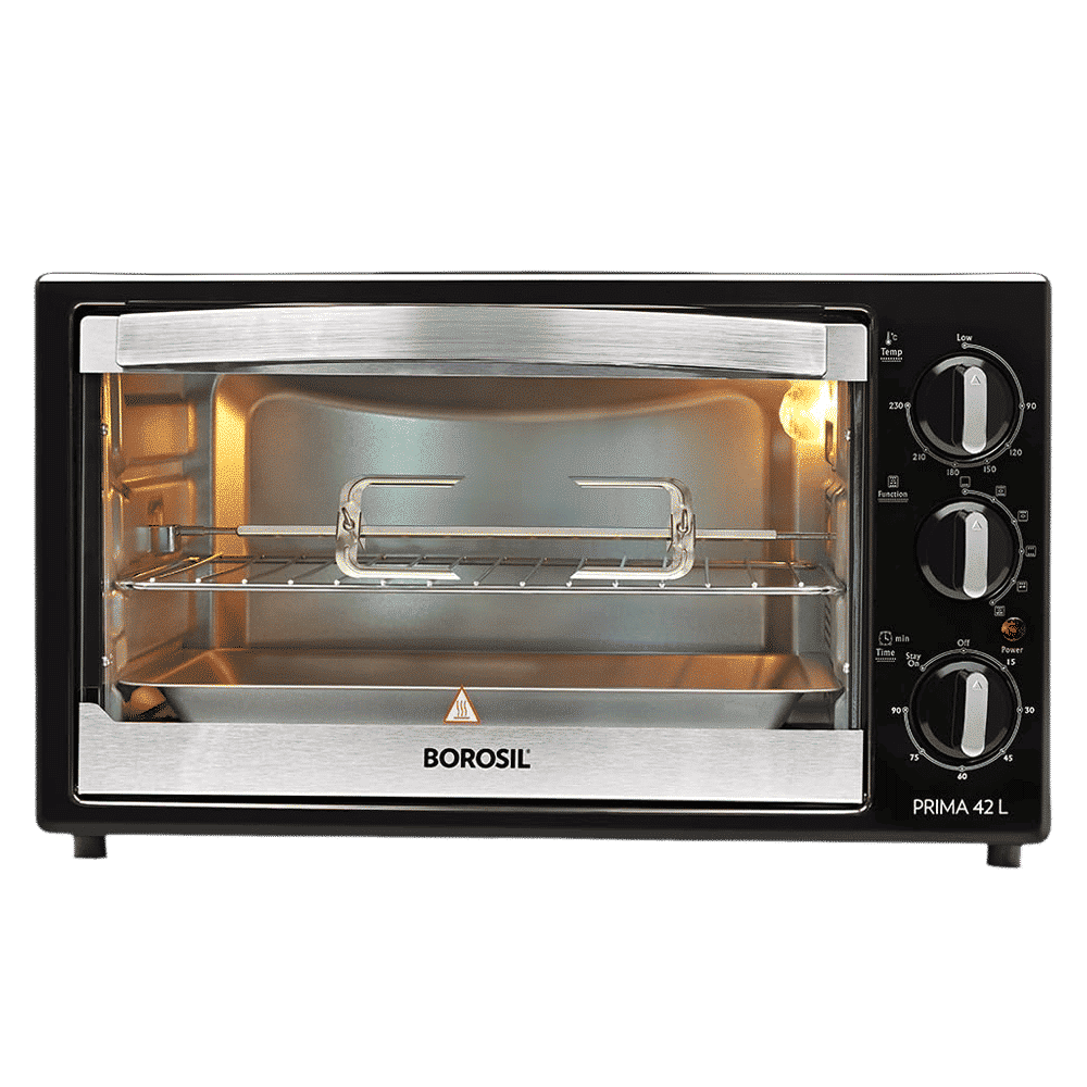BOROSIL Prima 42L Oven Toaster Grill with Motorized Rotisserie (Silver)_1