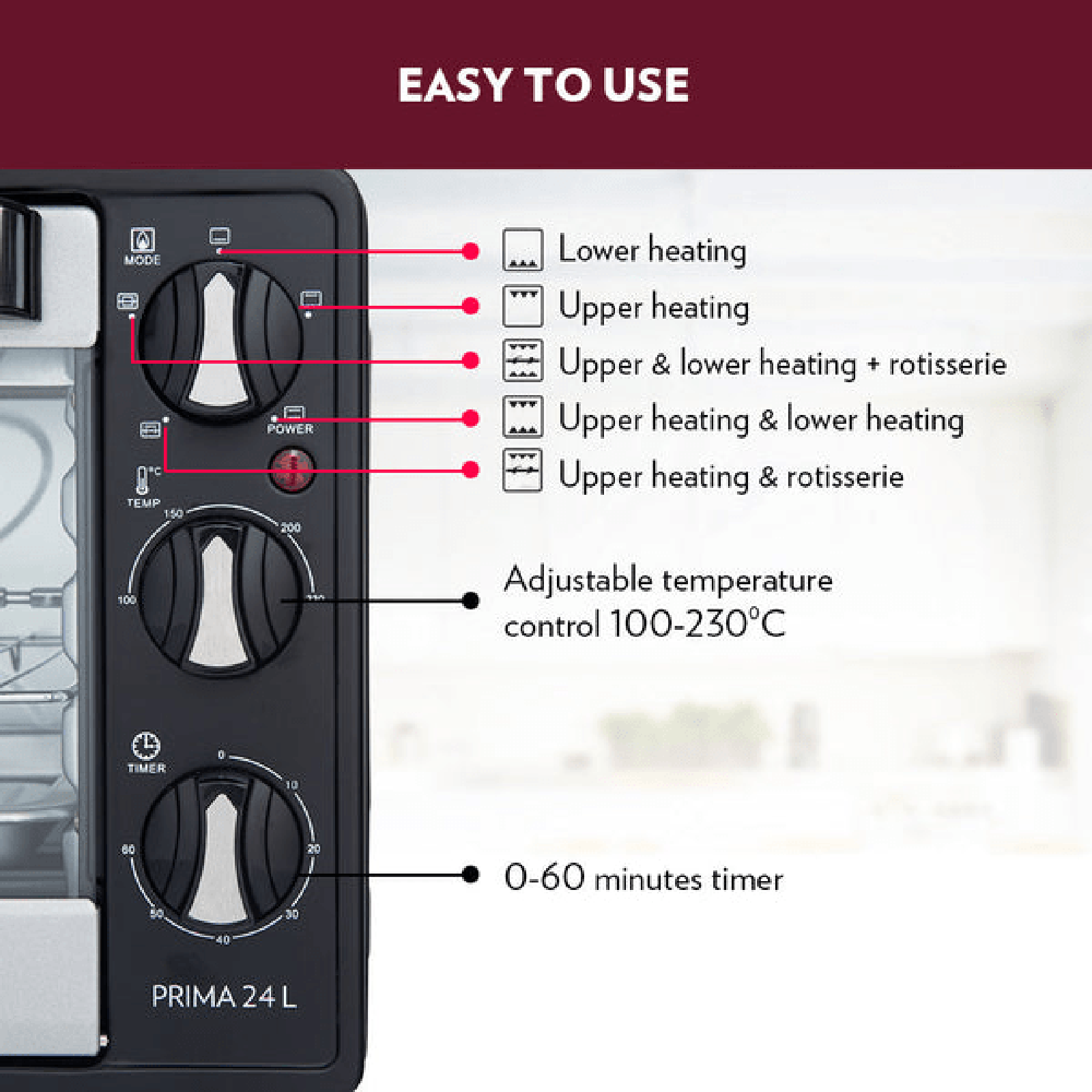 BOROSIL Prima 42L Oven Toaster Grill with Motorized Rotisserie (Silver)_17