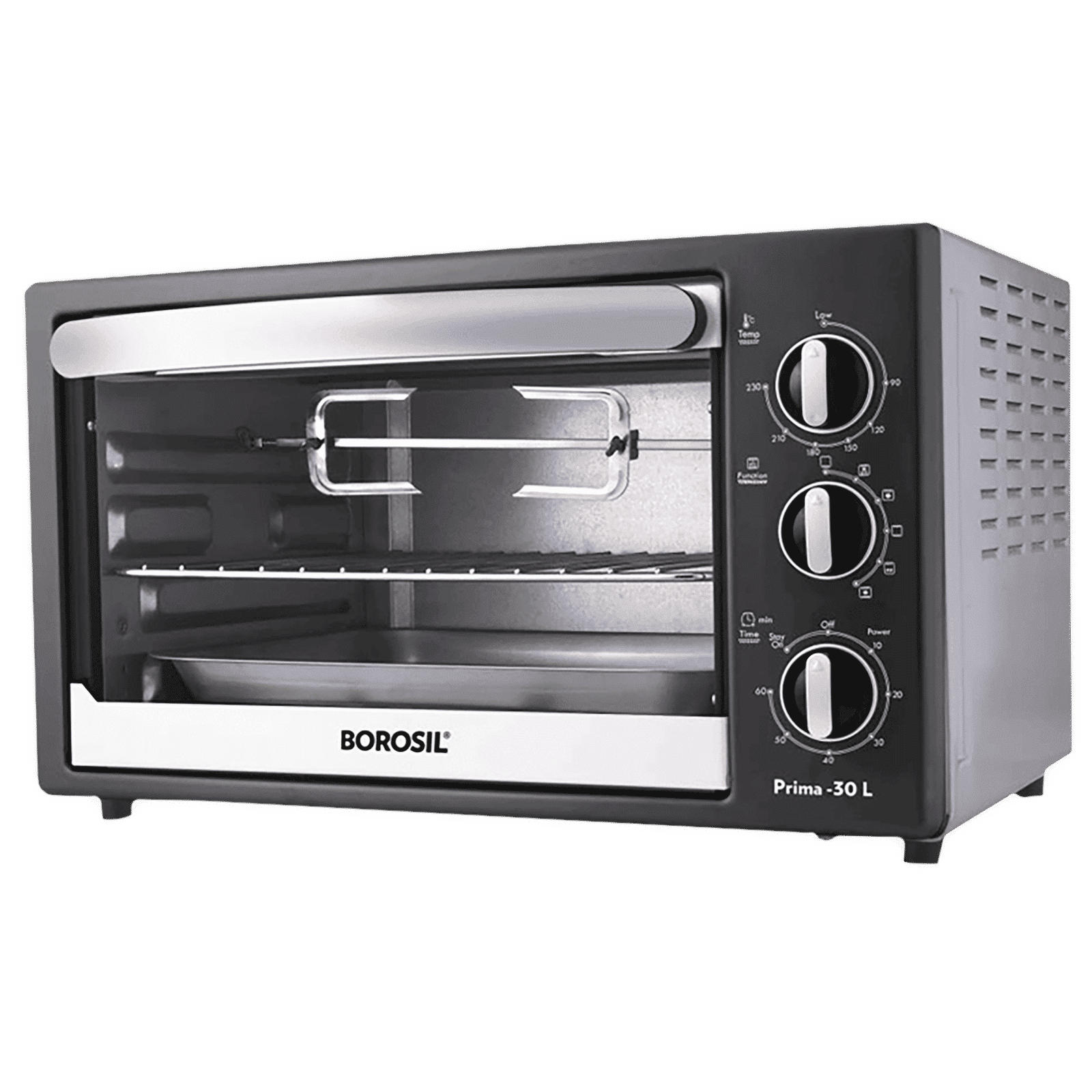 BOROSIL Prima 30L Oven Toaster Grill with Motorized Rotisserie (Silver) BOROSIL Prima 30L Oven Toaster Grill with Motorized Rotisserie (Silver)_1