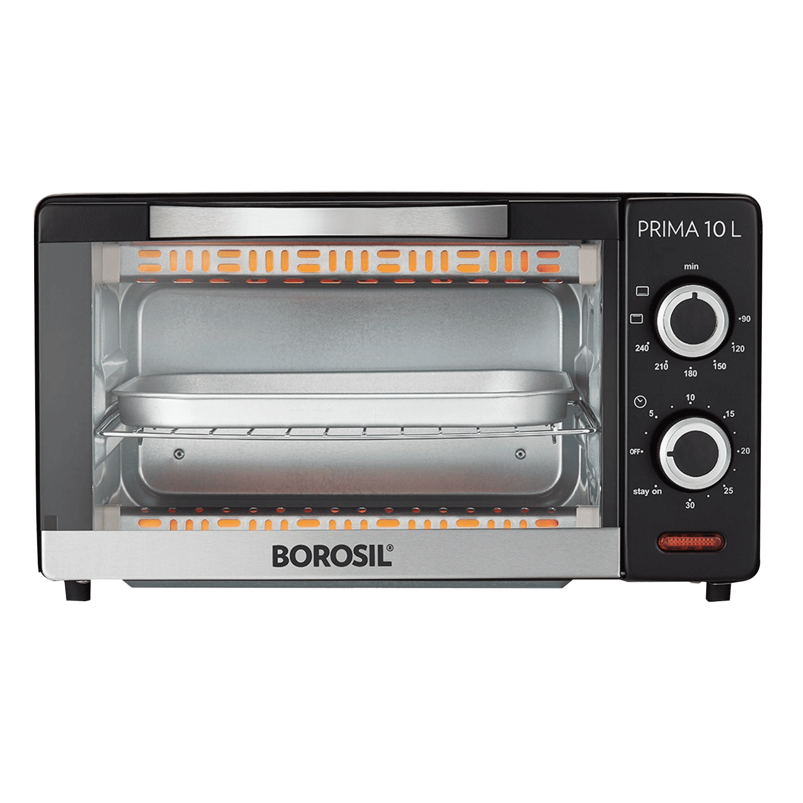 BOROSIL Prima 10L Oven Toaster Grill with Motorized Rotisserie (Silver)_10