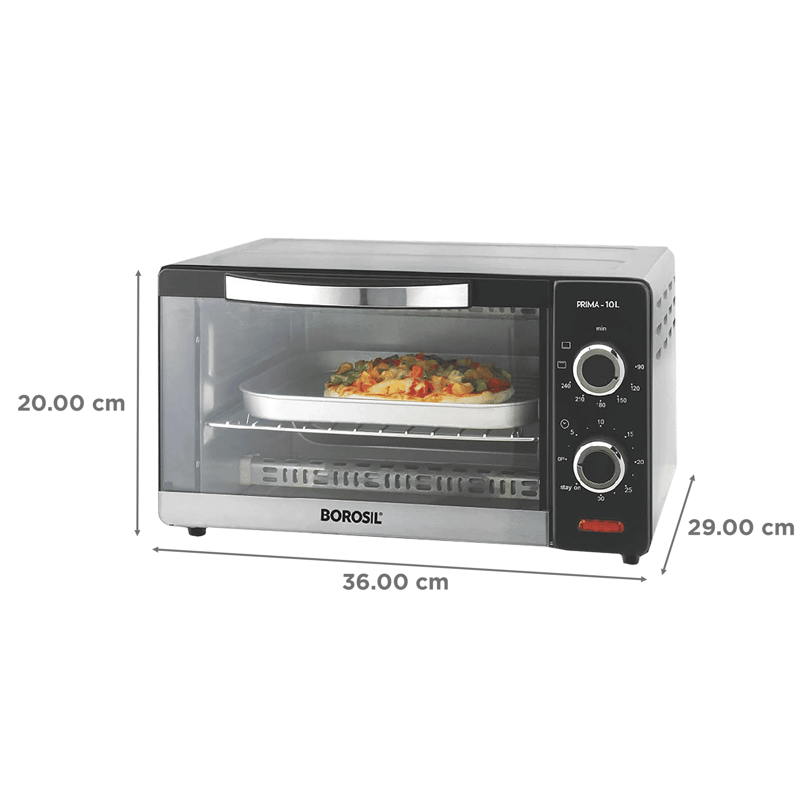 BOROSIL Prima 10L Oven Toaster Grill with Motorized Rotisserie (Silver)_2