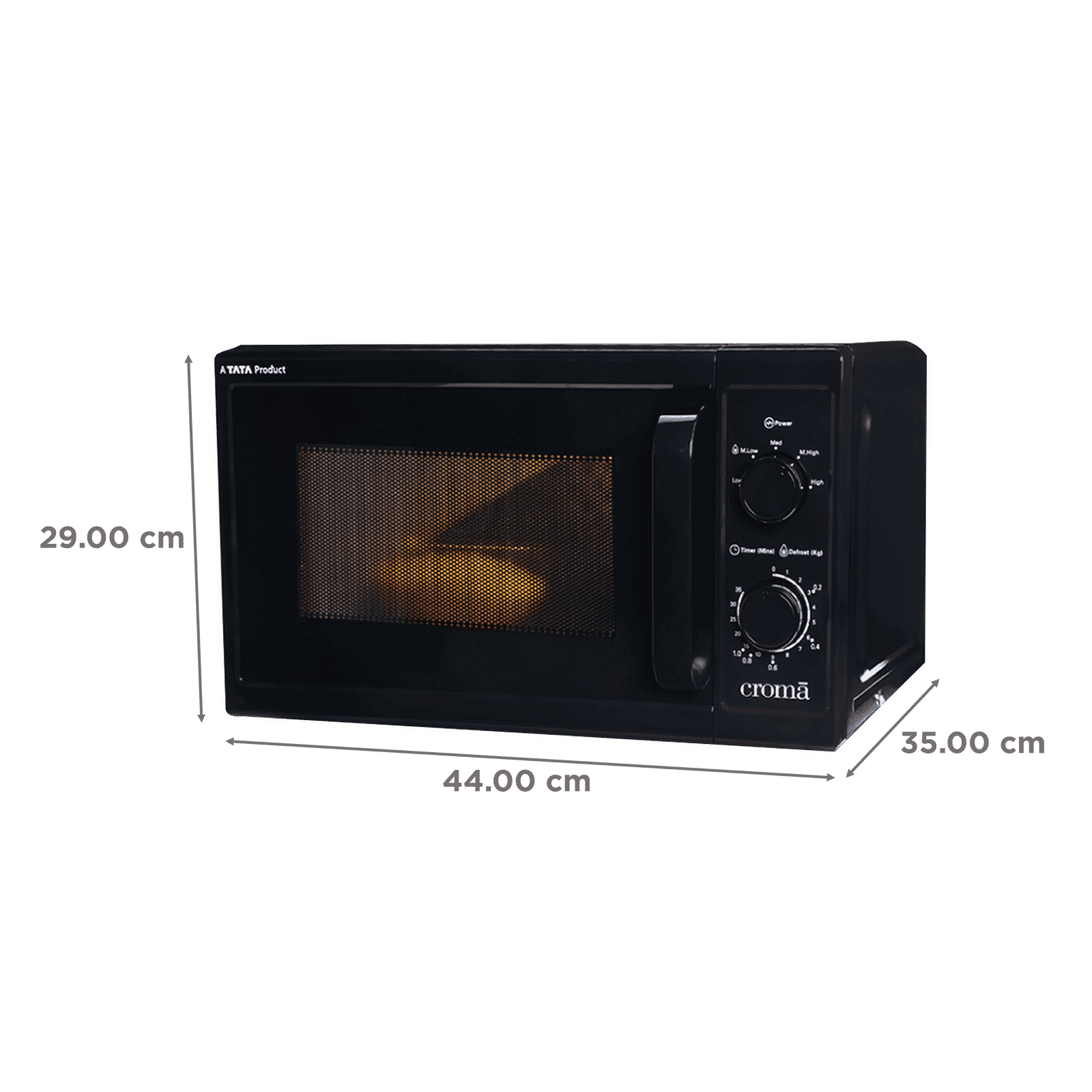 Croma M20 20L Solo Microwave Oven with Temperature Sensor (CRAM2026, Black) Croma M20 20L Solo Microwave Oven with Temperature Sensor (CRAM2026, Black)_3