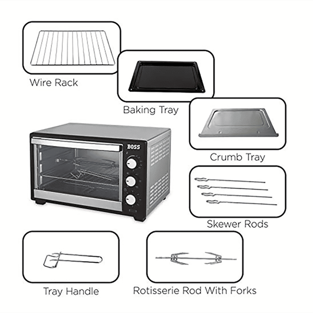 BOSS Desire 25L Oven Toaster Grill with Motorized Rotisserie (Black)_14