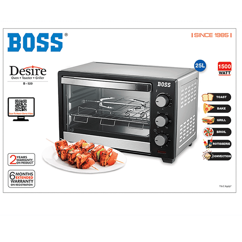 BOSS Desire 25L Oven Toaster Grill with Motorized Rotisserie (Black)_16