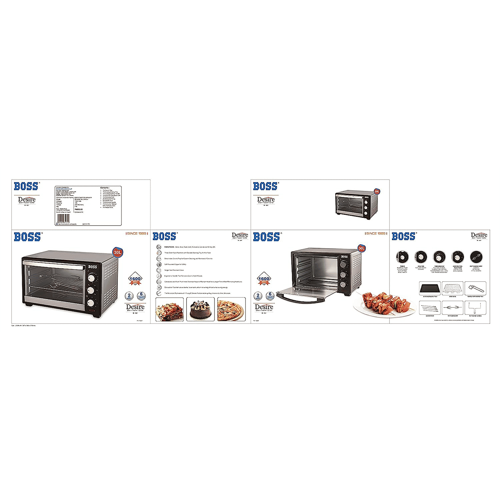 BOSS Desire 30L Oven Toaster Grill with Motorized Rotisserie (Black) BOSS Desire 30L Oven Toaster Grill with Motorized Rotisserie (Black)_13