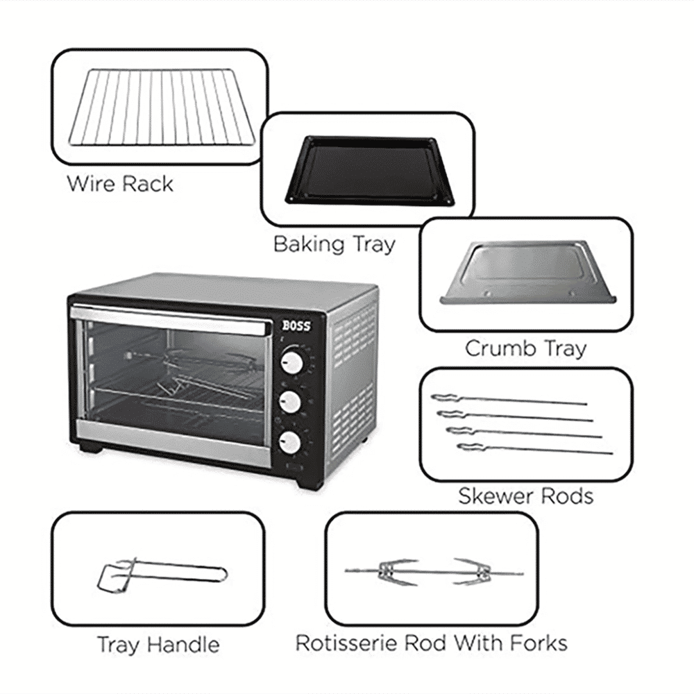 BOSS Desire 30L Oven Toaster Grill with Motorized Rotisserie (Black) BOSS Desire 30L Oven Toaster Grill with Motorized Rotisserie (Black)_15