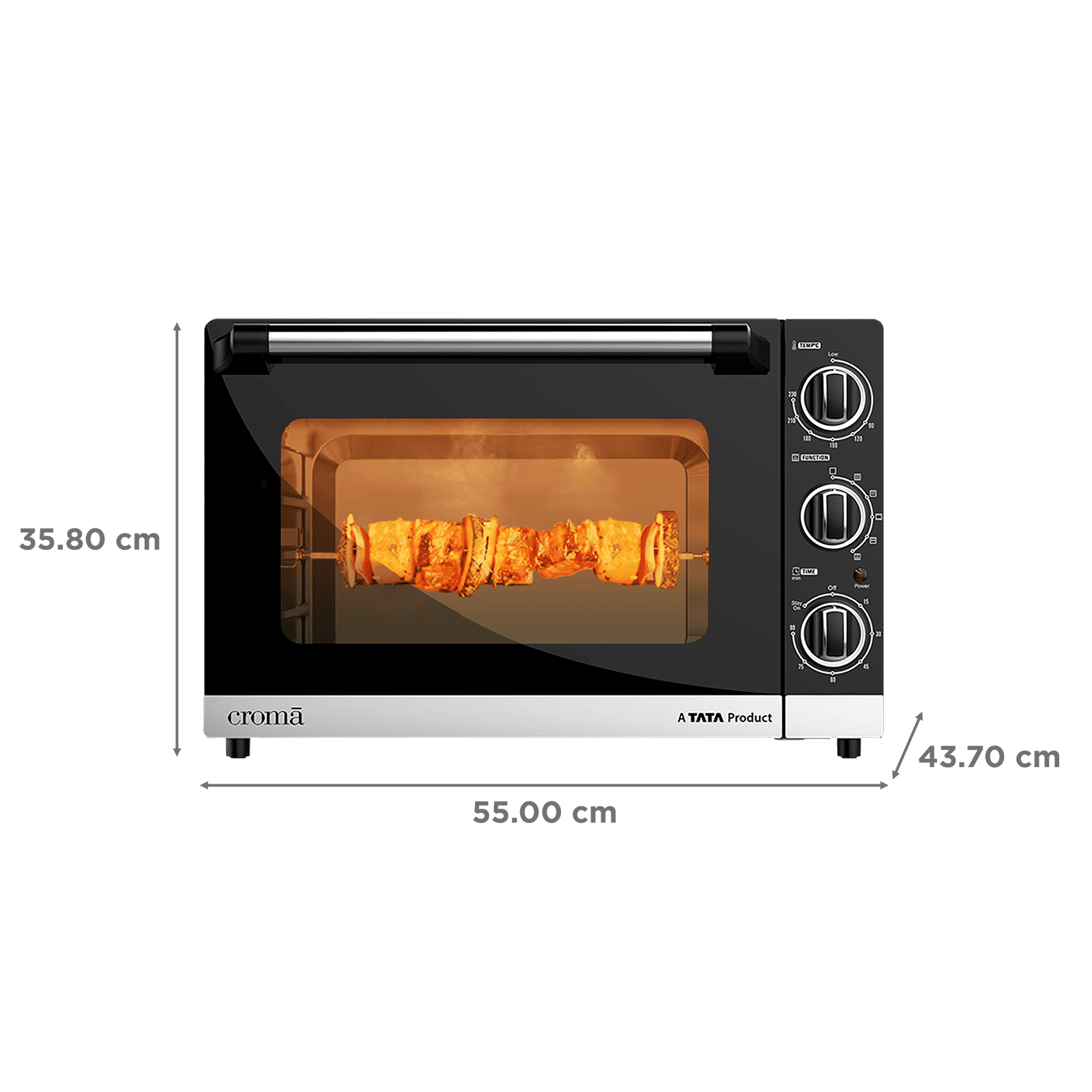 Croma 46 Litres Oven Toaster Grill with Motorised Rotisserie (Black)_2