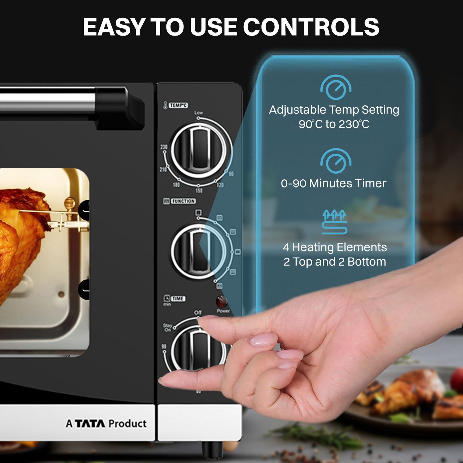 Croma 46 Litres Oven Toaster Grill with Motorised Rotisserie (Black)_6