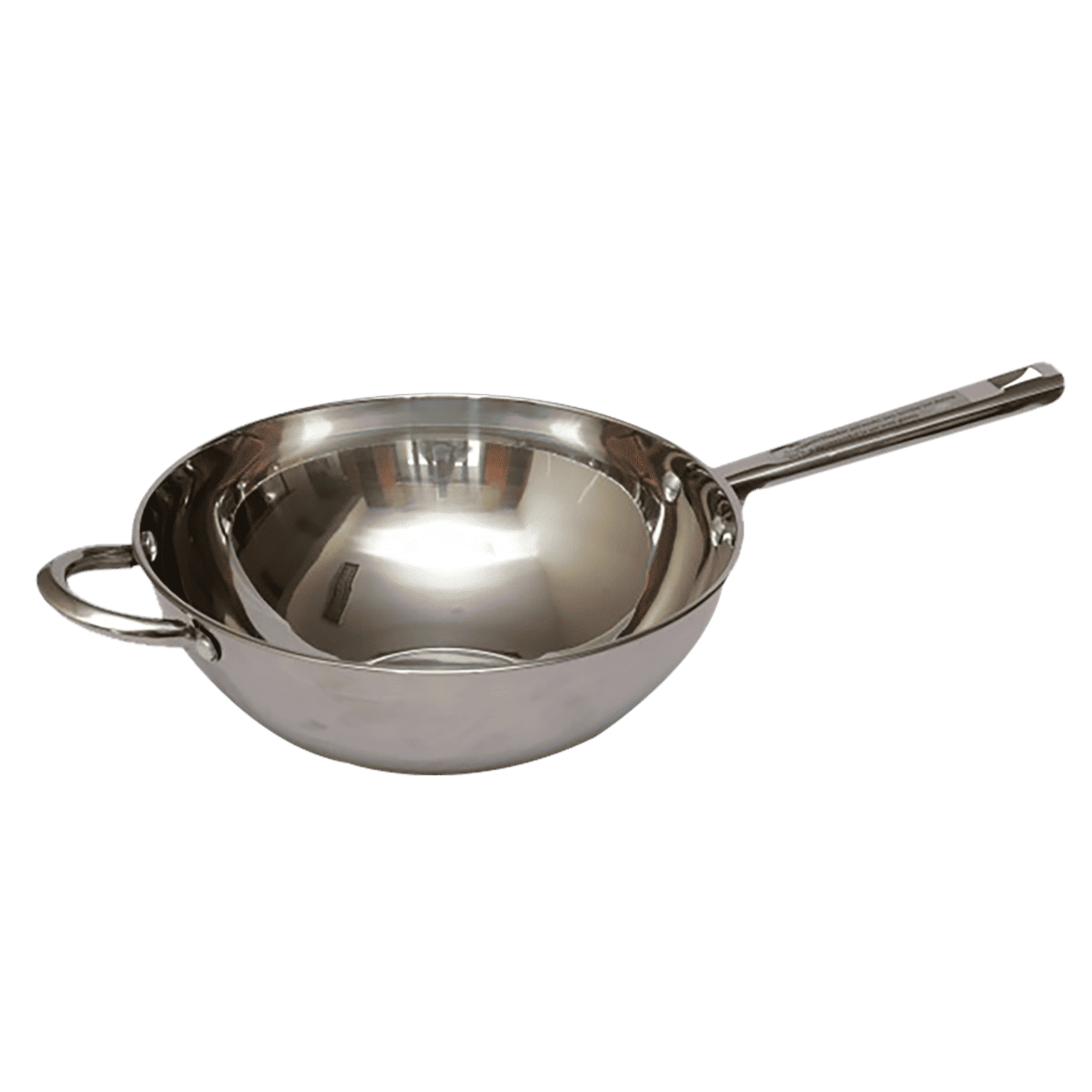 sabichi Haden Essential 2.5L Non Stick Stainless Steel Kadhai (Induction Compatible, Tapered Shape & Mirror Polish, Silver)_1