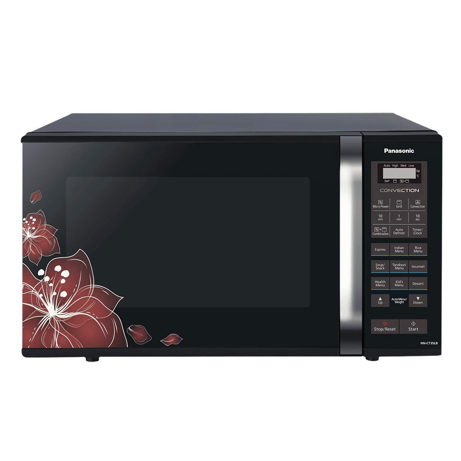 Panasonic 23L Convection Microwave Oven with 61 Autocook Menus (NN-CT35LBFDG, Black Floral)_1