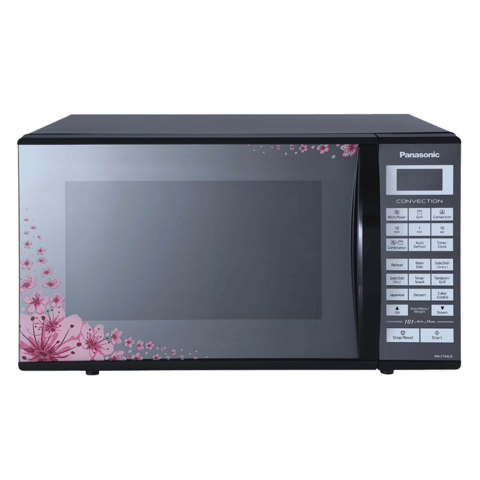 Panasonic 27L Convection Microwave Oven with 101 Autocook Menus (NN-CT64LBFDG, Silver/Black)_1